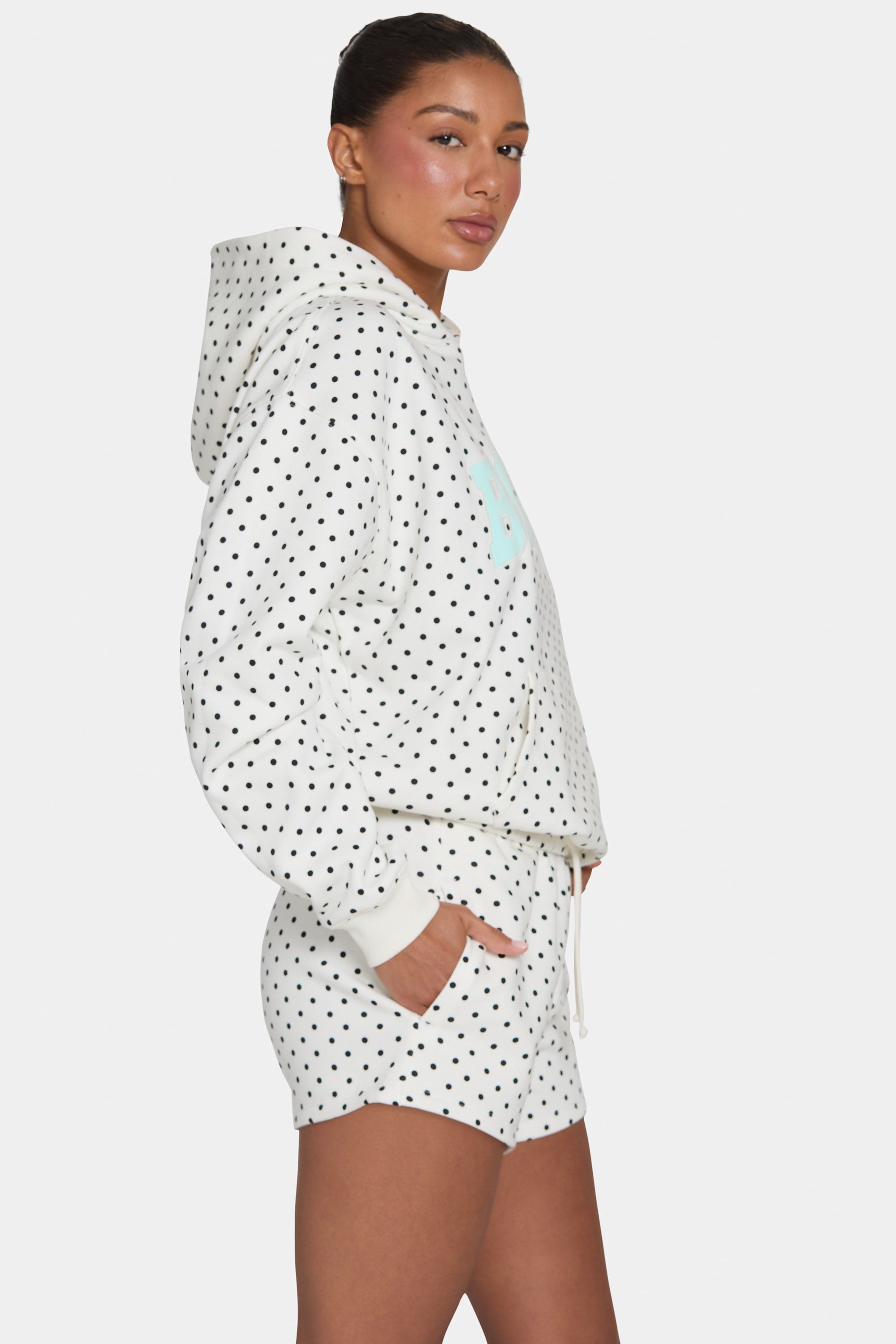 Sweat Shorts in Coconut Polka Dot