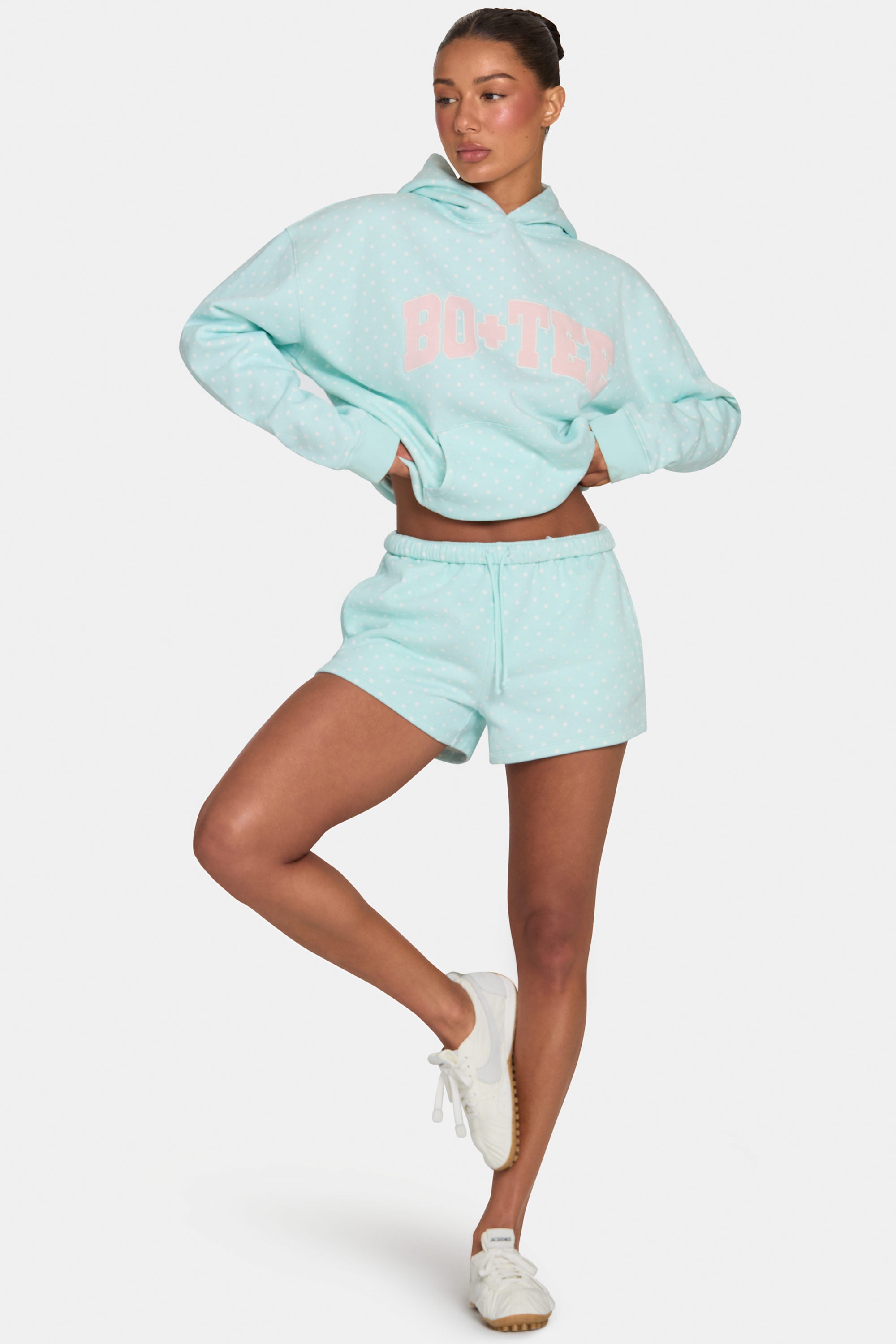 Sweat Shorts in Peppermint Polka Dot
