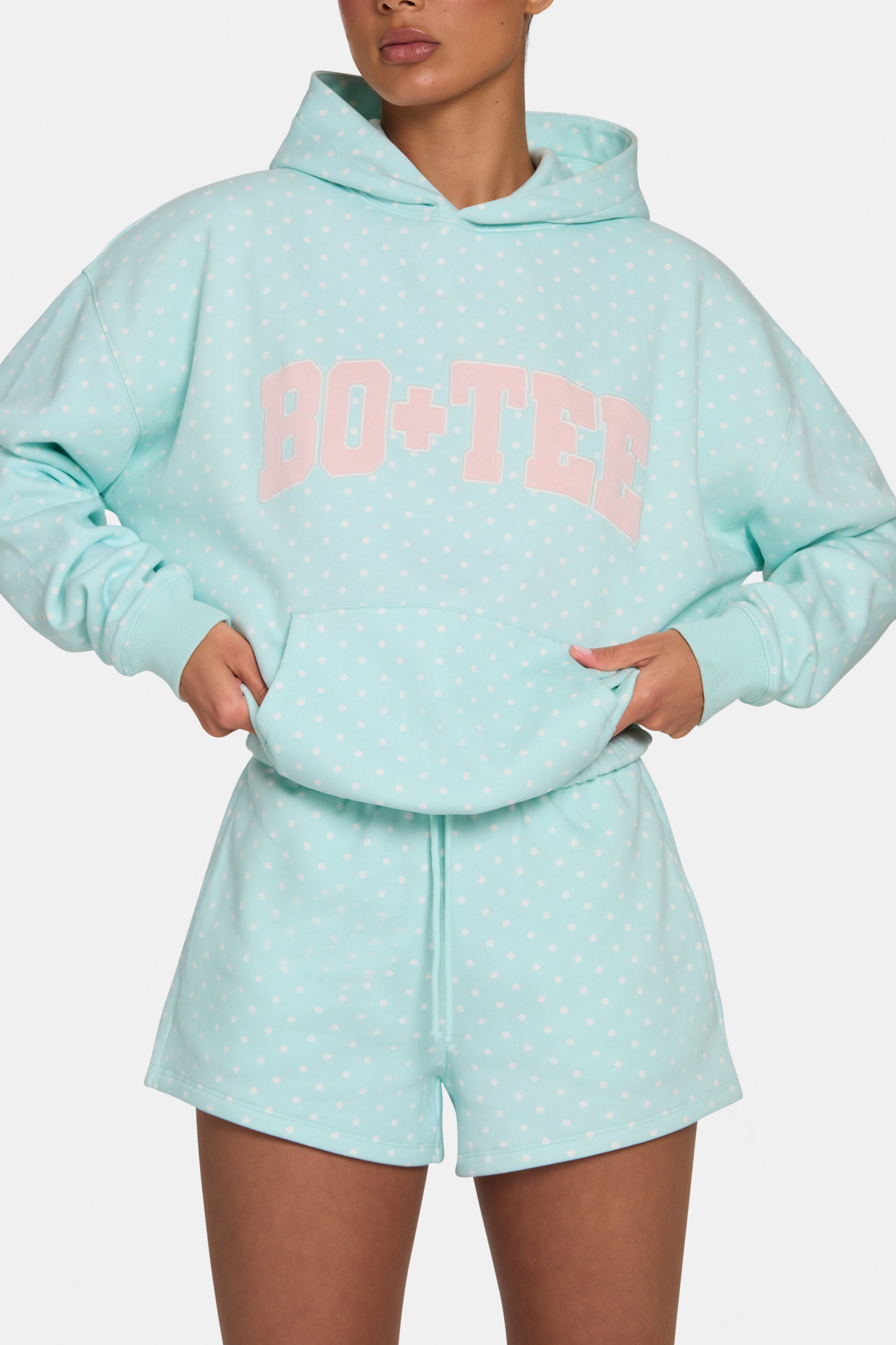 Sweat Shorts in Peppermint Polka Dot