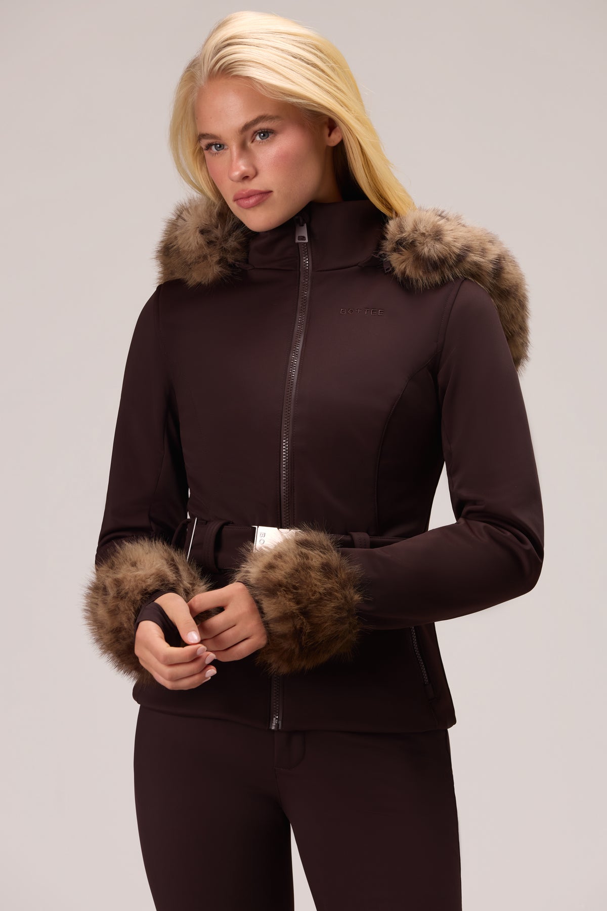 Water Resistant Soft Shell Ski Jacket in Hot Cocoa - 1