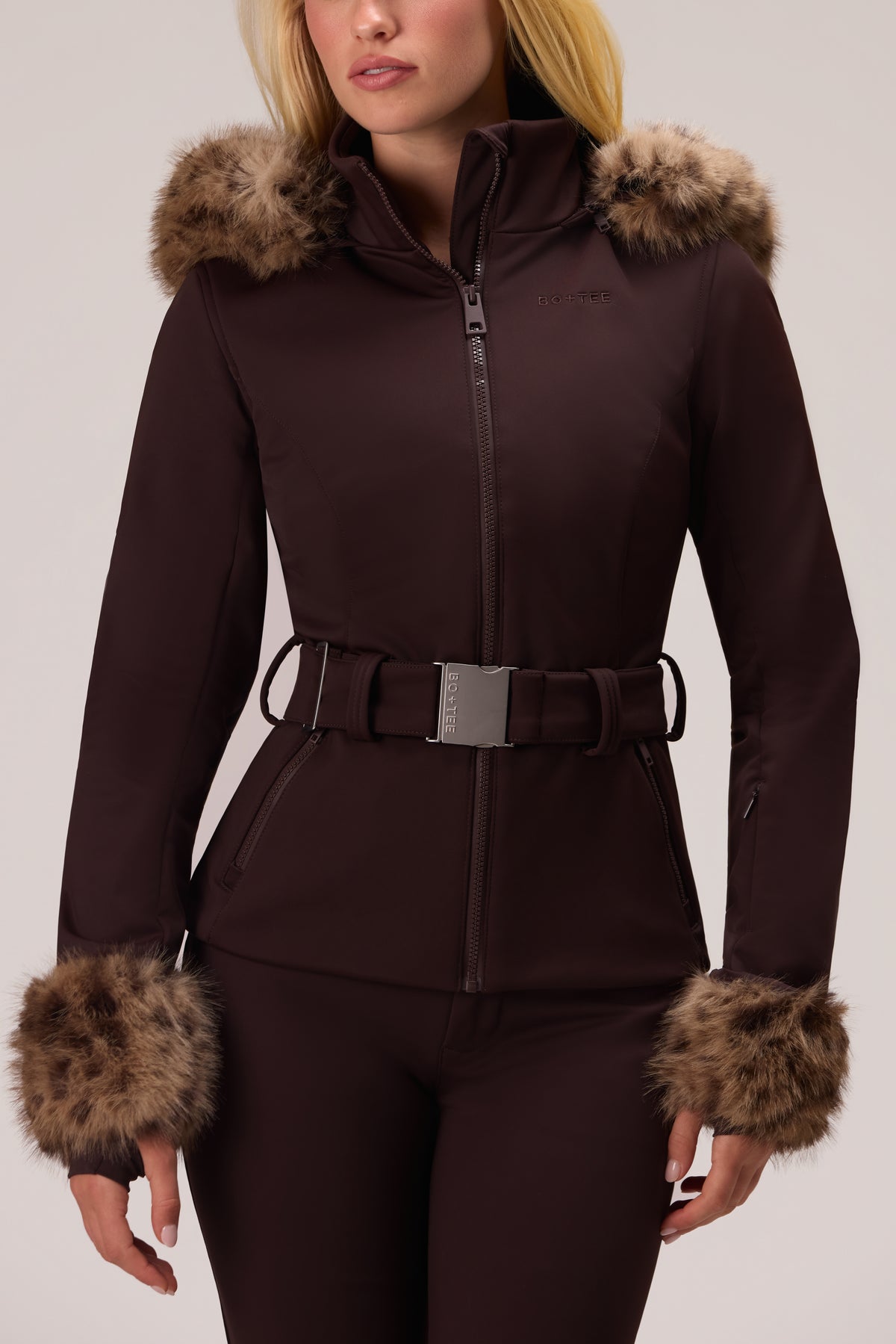 Water Resistant Soft Shell Ski Jacket in Hot Cocoa - 2
