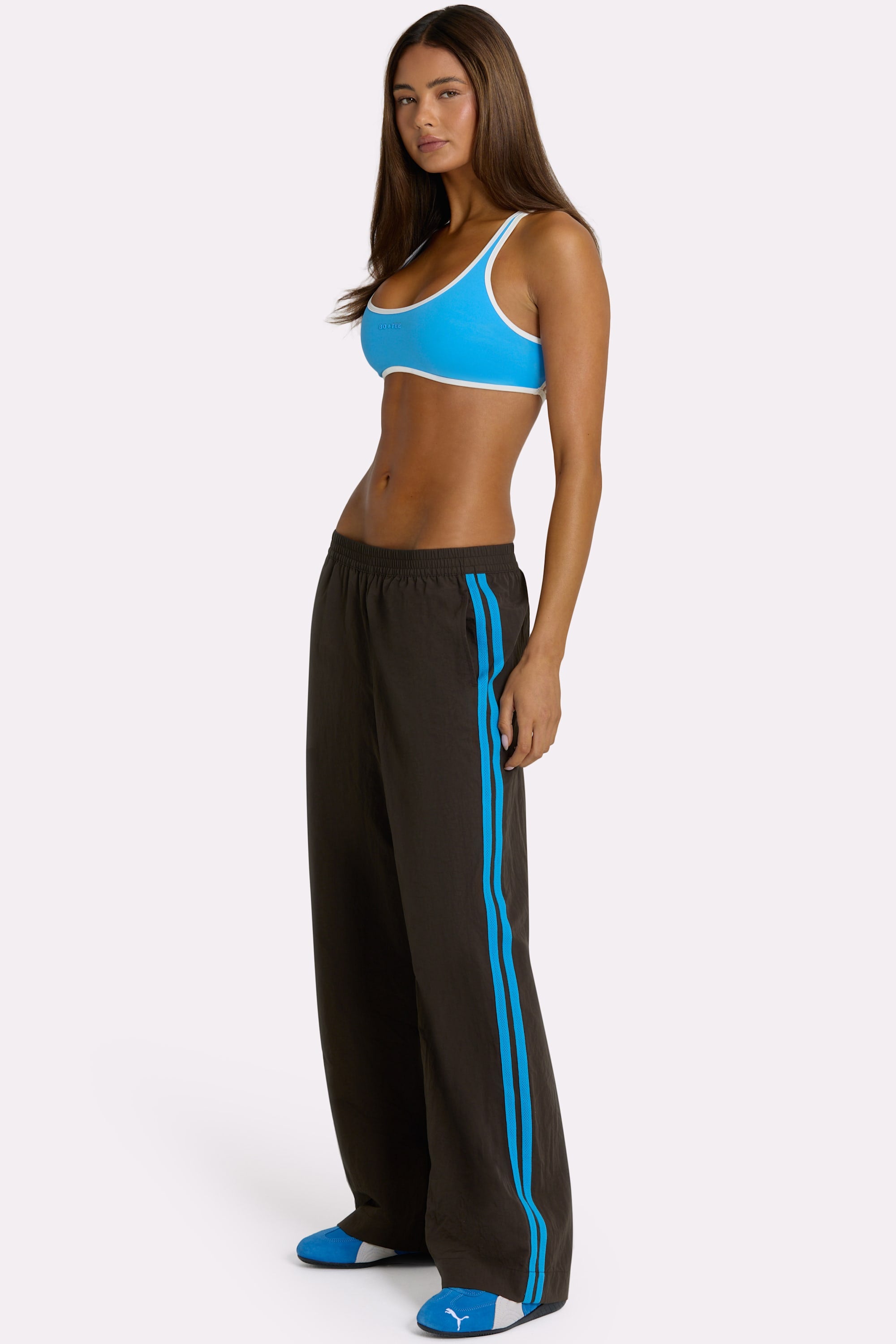 Woven Track Pants in Truffle