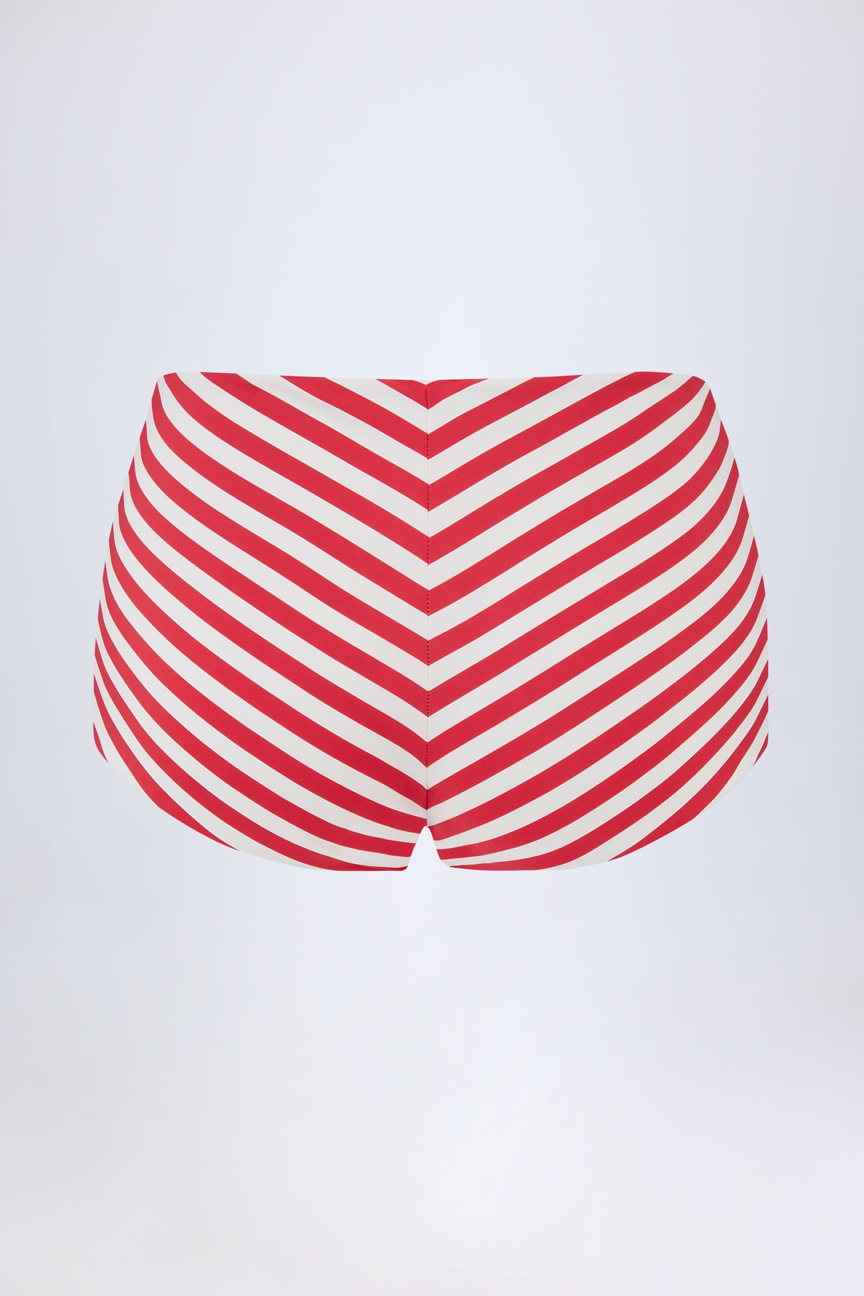 Mid-Rise Hot Pants in Cherry Red Stripe - 3