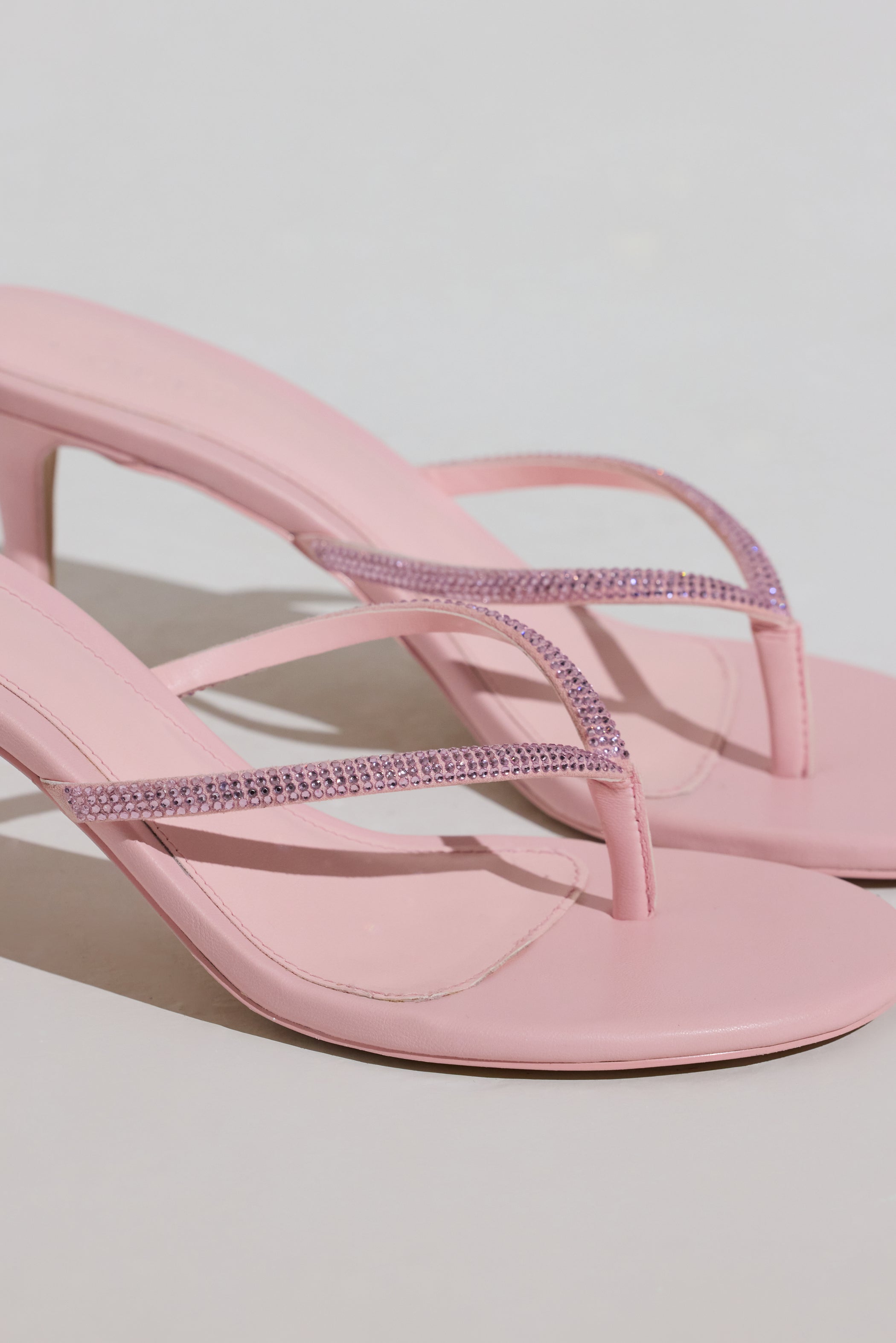 Heeled Sandal in Blush Pink