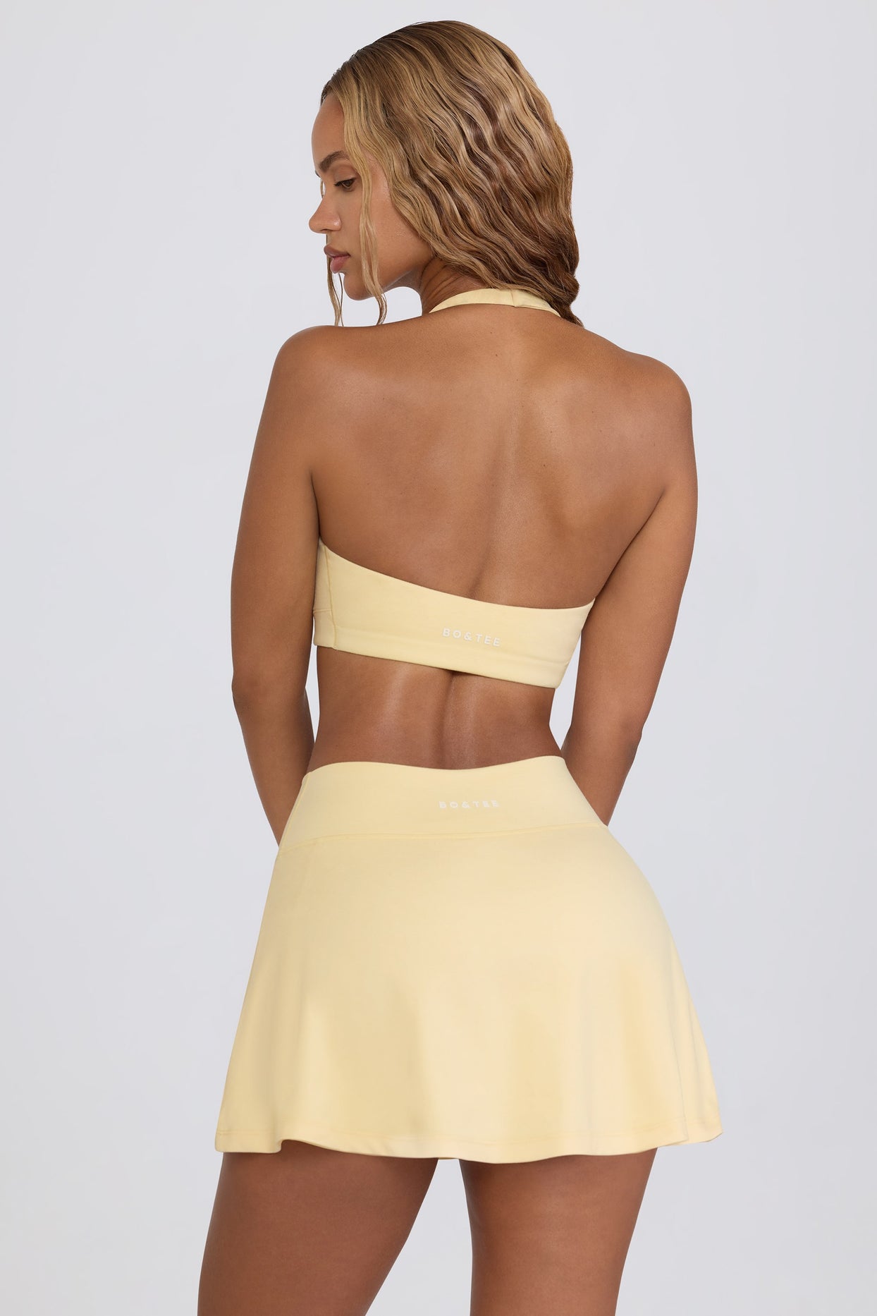 Soft Active Mini Skort in Lemon Marl - 2
