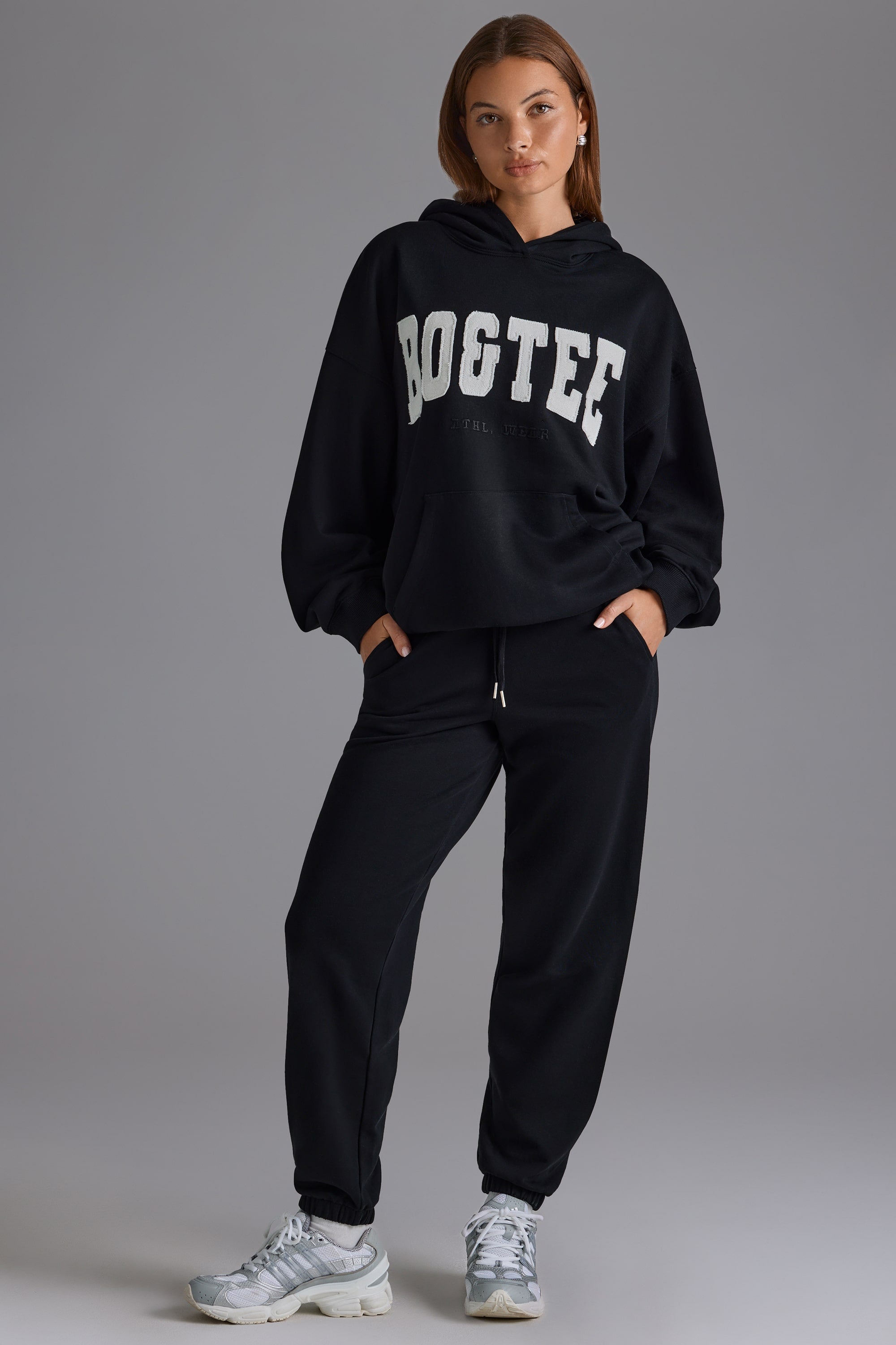 Tall Relaxed Mid-Rise Joggers in Black Oh Polly Joggers