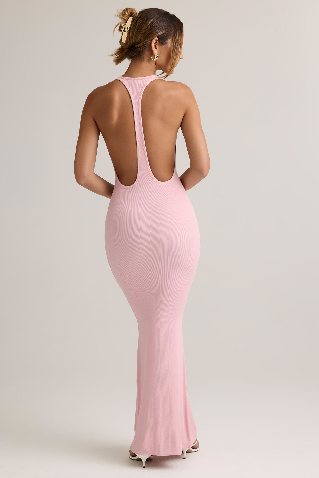 Modal Racerback Maxi Dress in Baby Pink - 4