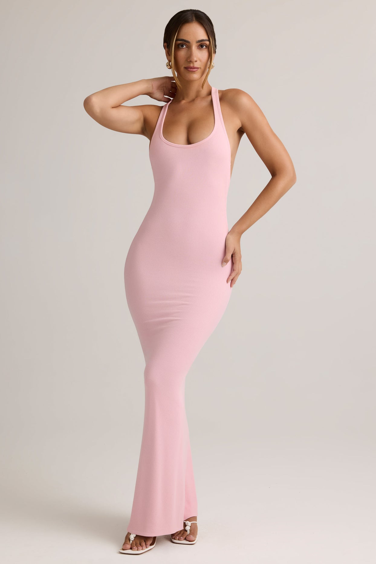 Modal Racerback Maxi Dress in Baby Pink - 7