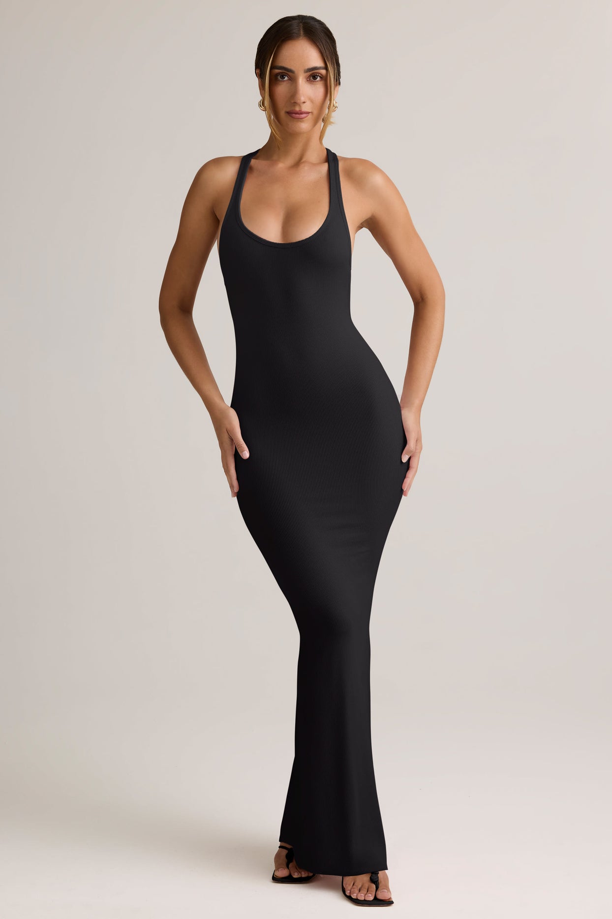 Modal Racerback Maxi Dress in Black - 7