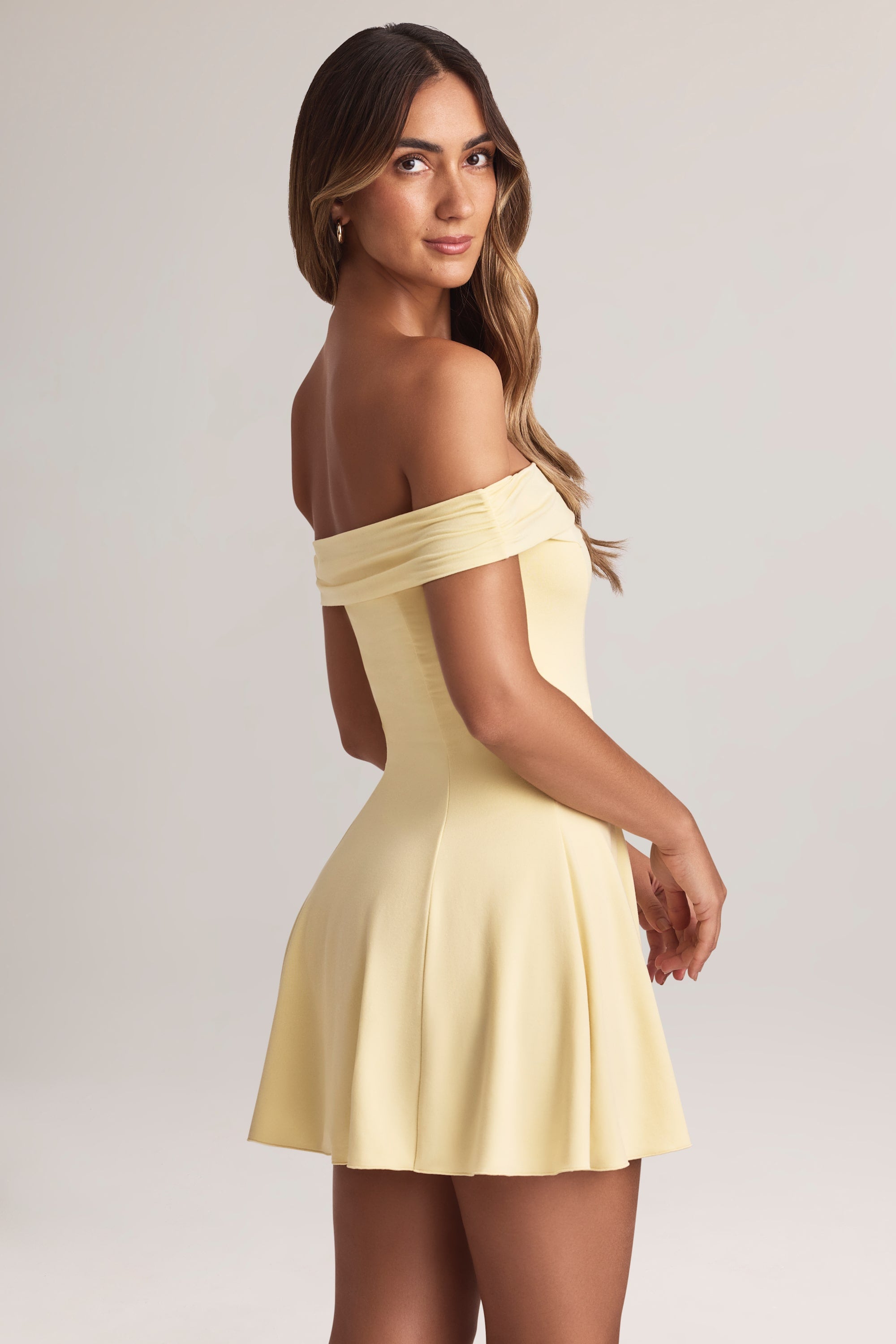 Hallie Modal Backless Halterneck Maxi Dress in Lemon Sherbet