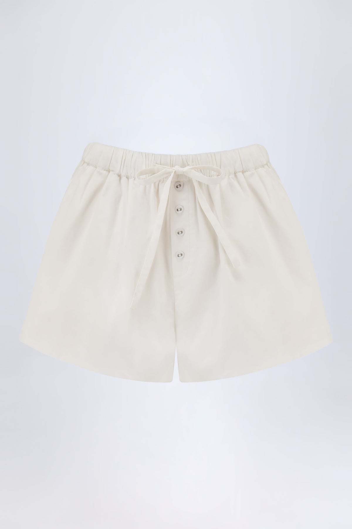 Mid-Rise Cotton-Poplin Shorts in White