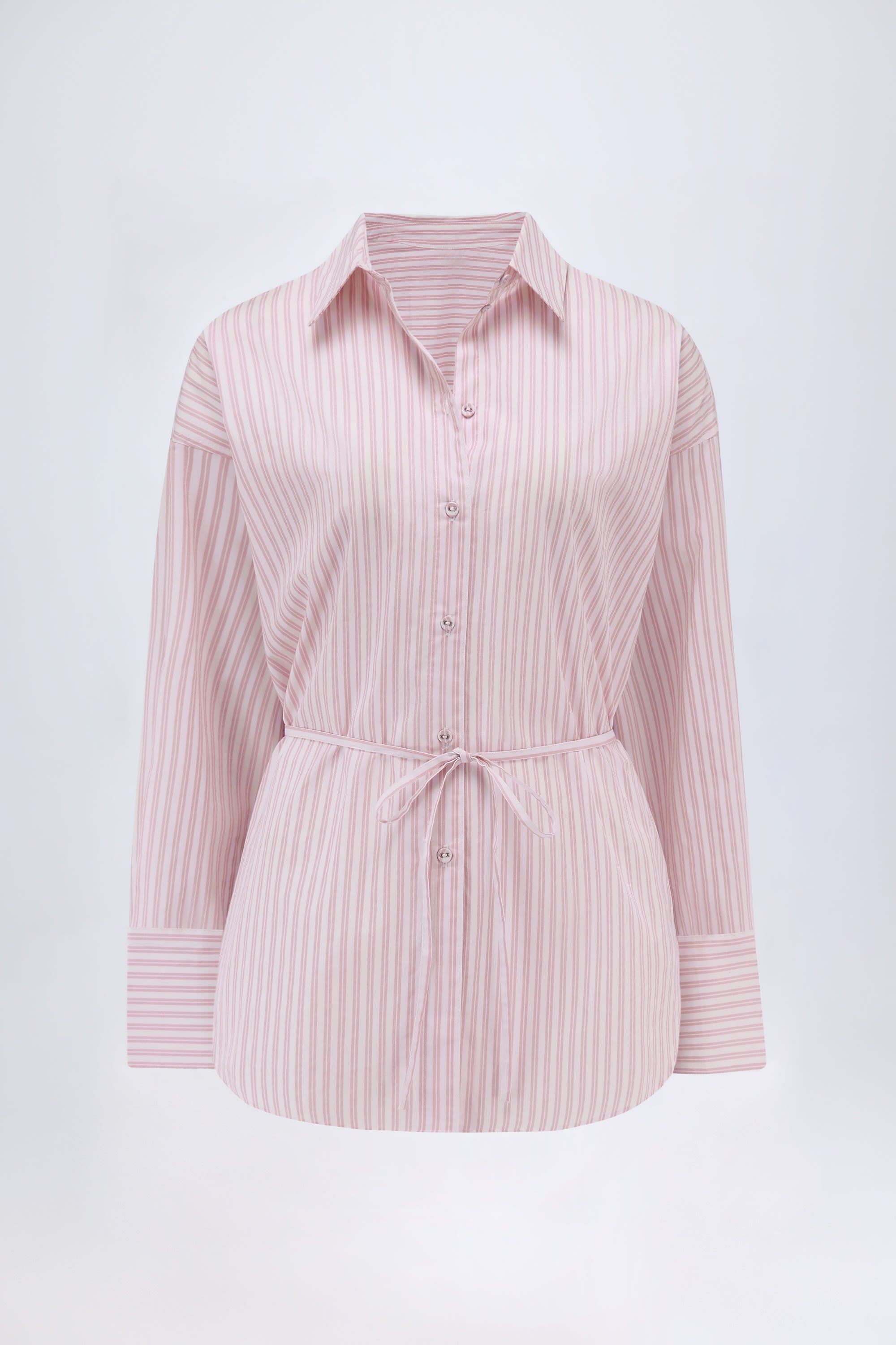 Oversized Shirt in Pink Stripe - 2