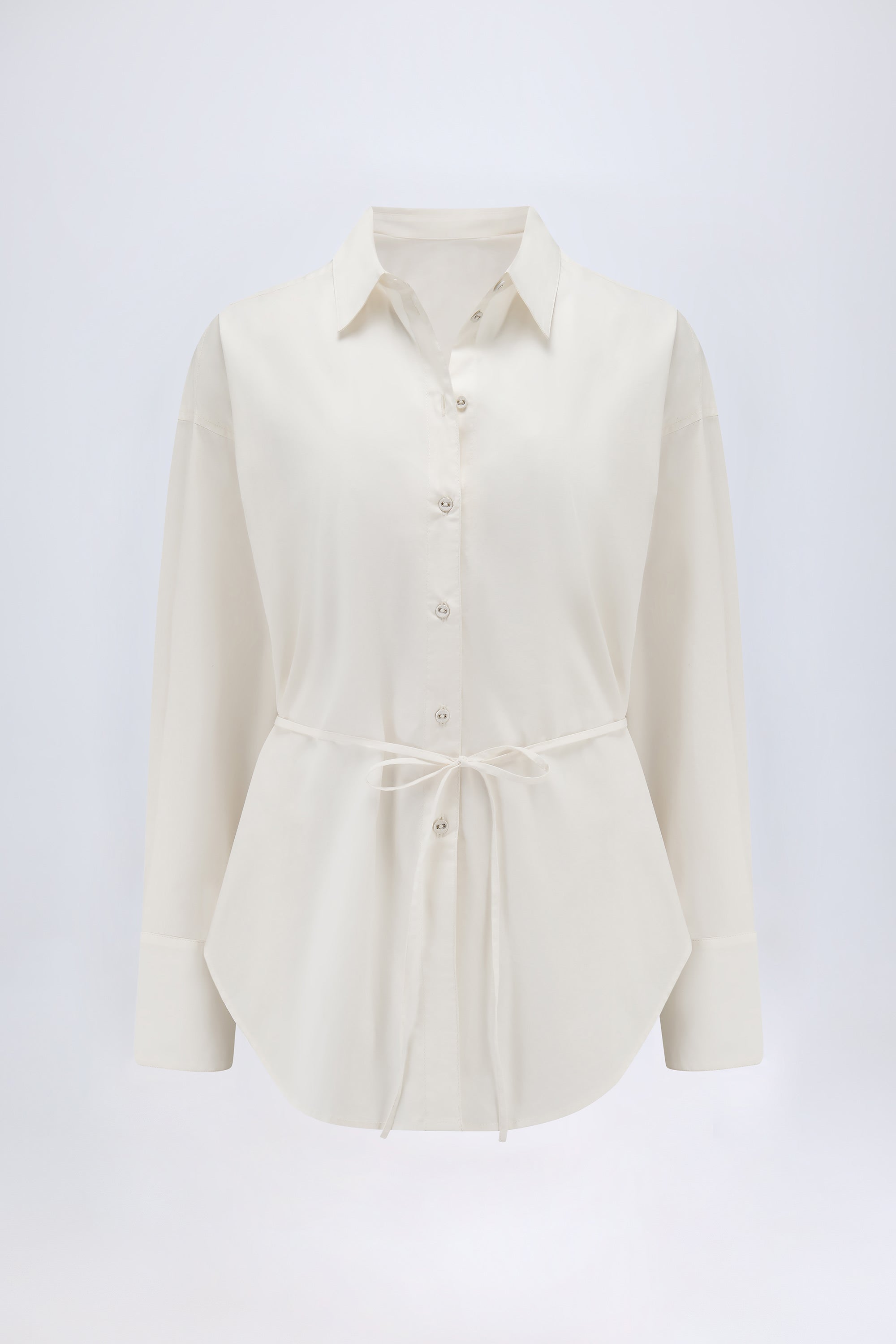 Oversized Cotton-Poplin Shirt in White - 2