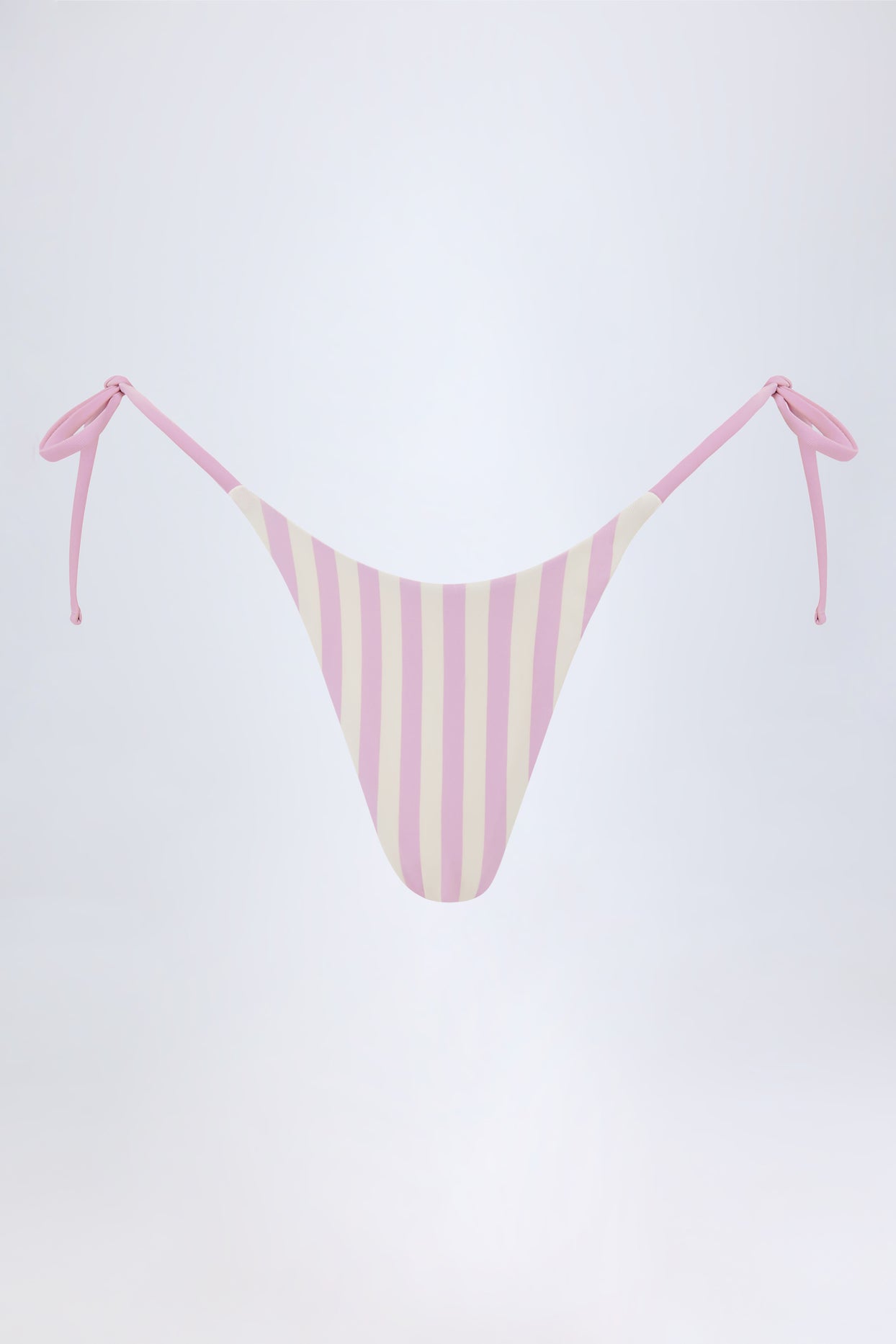 Side-Tie Thong Bikini Bottoms in Mauve - 2