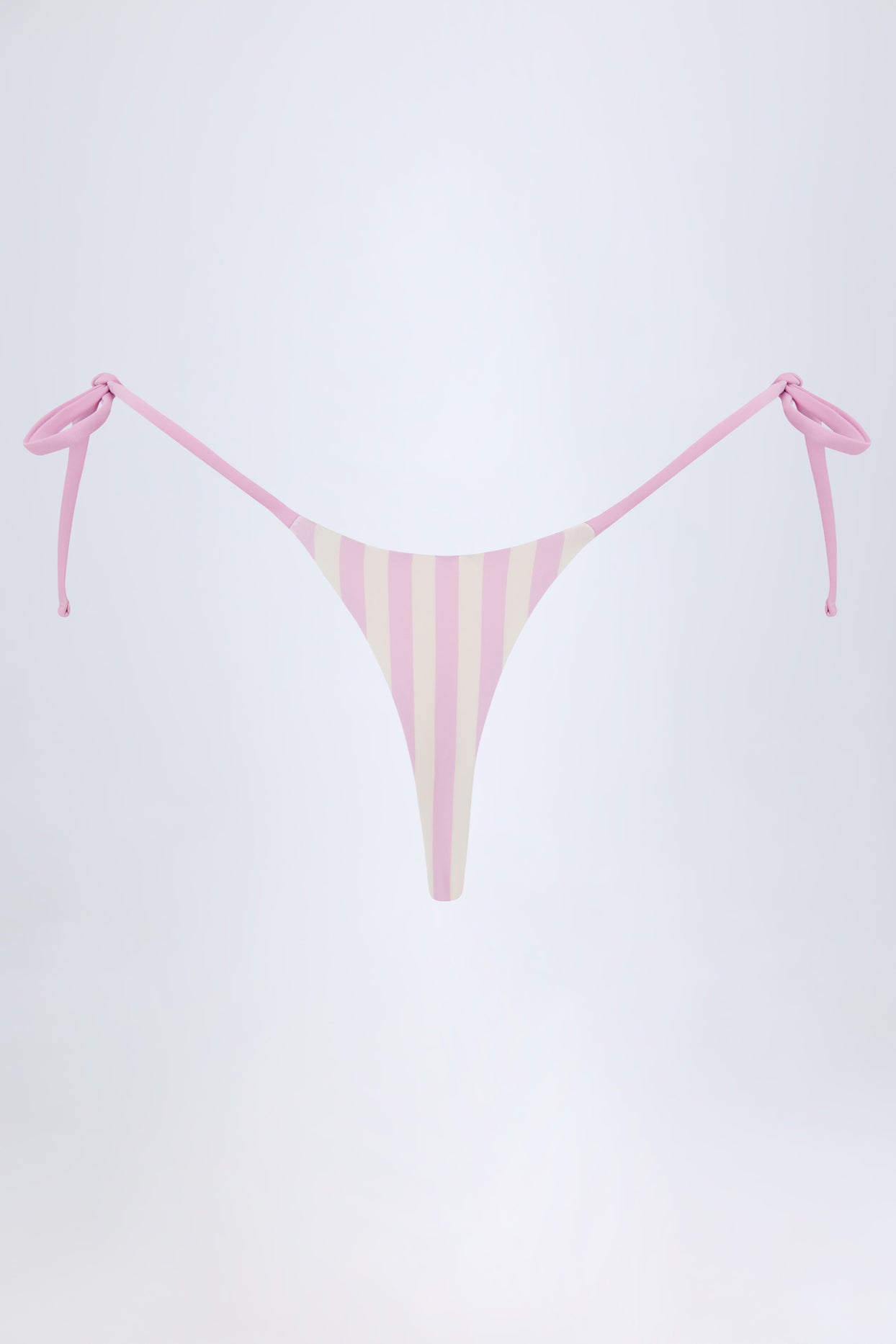 Side-Tie Thong Bikini Bottoms in Mauve - 3
