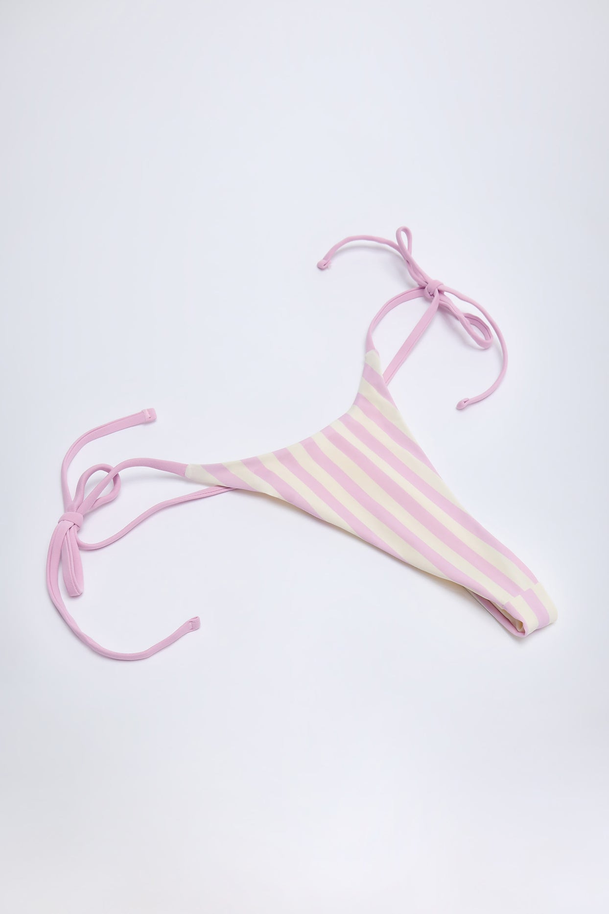 Side-Tie Thong Bikini Bottoms in Mauve - 4