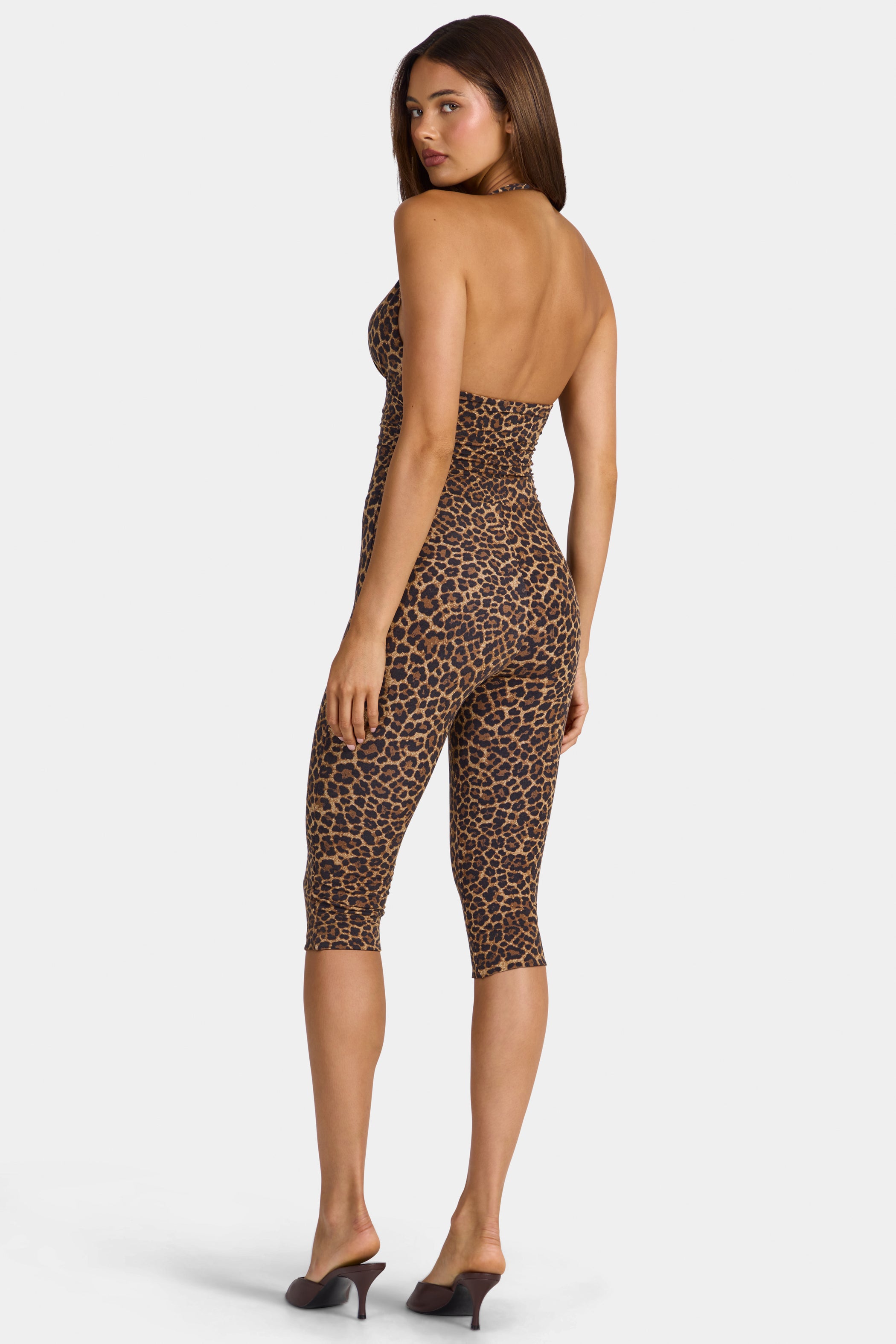 Modal Capri Jumpsuit in Leopard