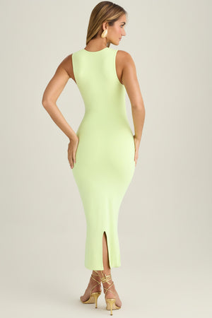 Square Neck Midi Dress in Matcha Green