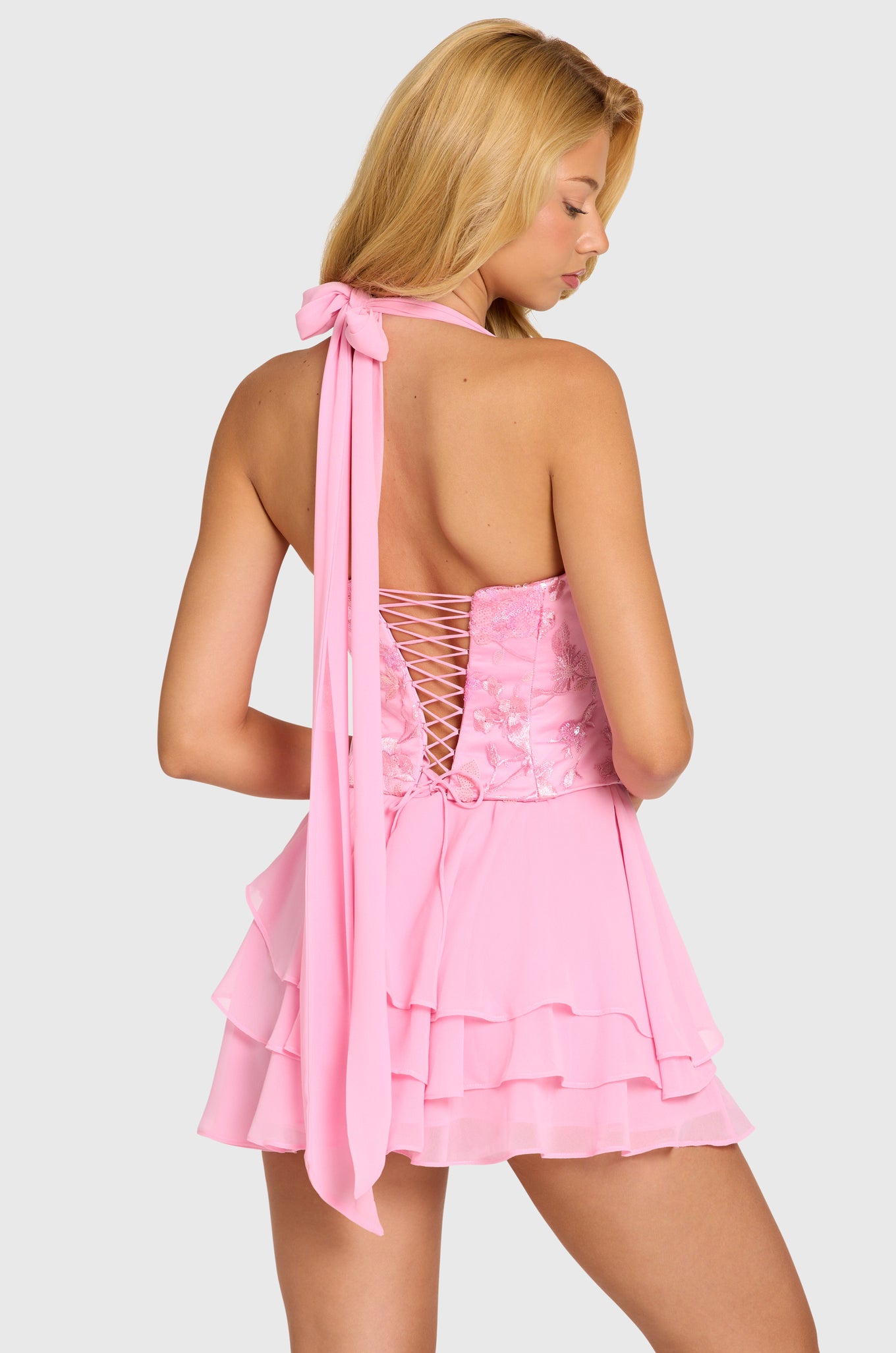 Embellished Corset Mini Dress in Blossom - 2