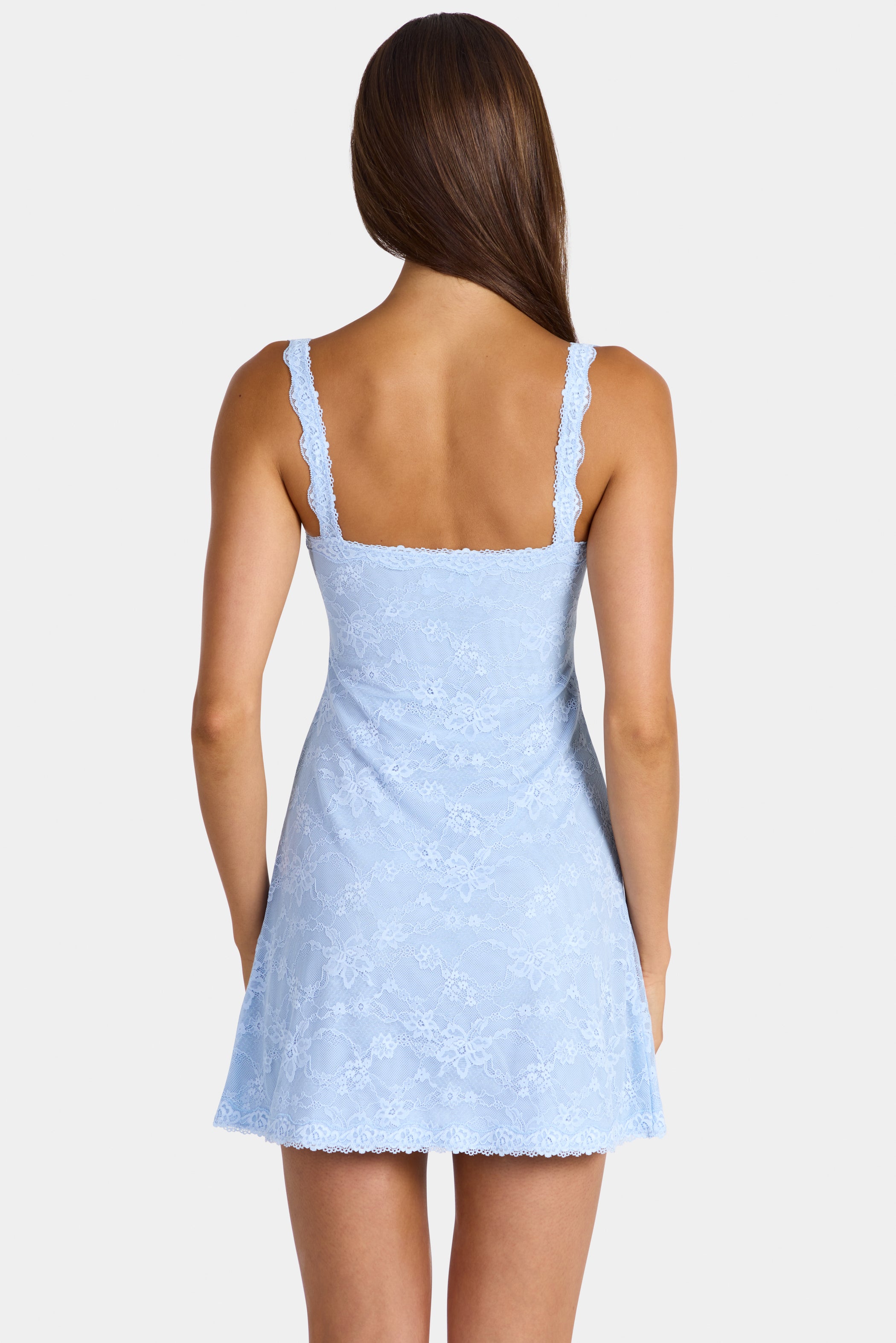 Lace Mini Dress in Arctic Blue