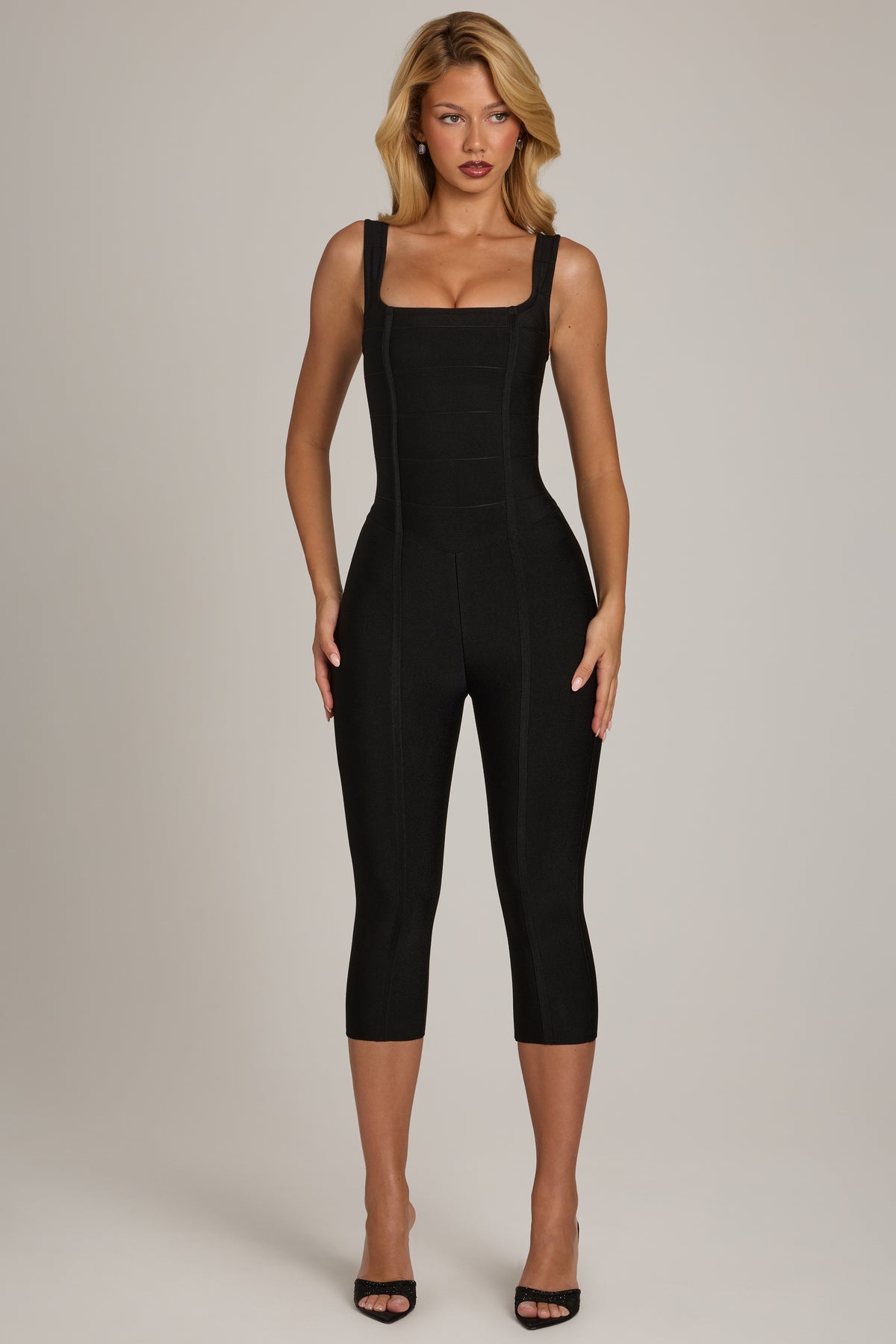 Bandage Capri Jumpsuit in Black