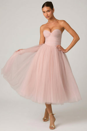 Cindy Tulle Corset Midaxi Dress in Dusty Rose | Oh Polly Cindy Tulle Corset Midaxi Dress in Dusty Rose | Oh Polly