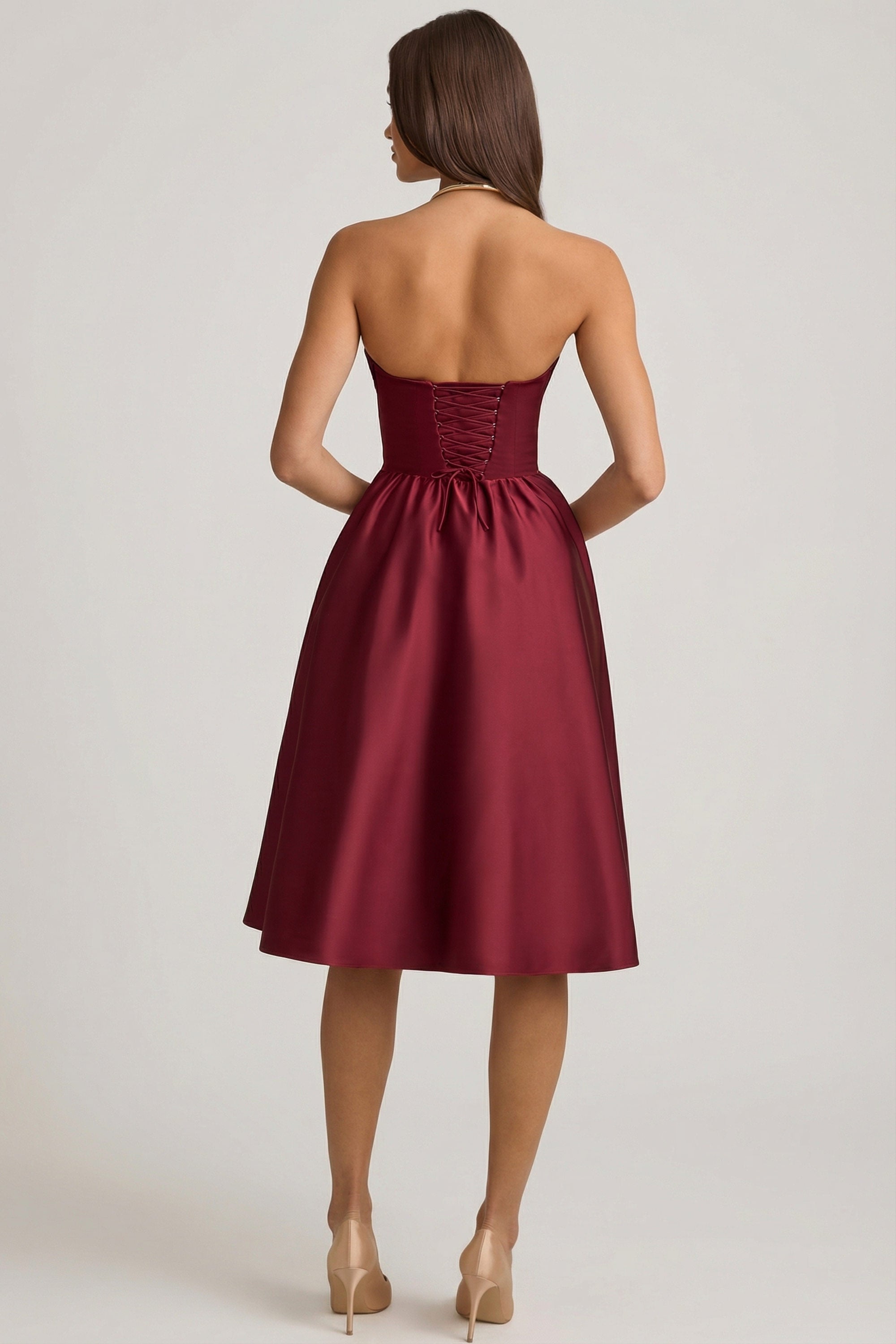 Strapless Corset Midi Dress main image 1