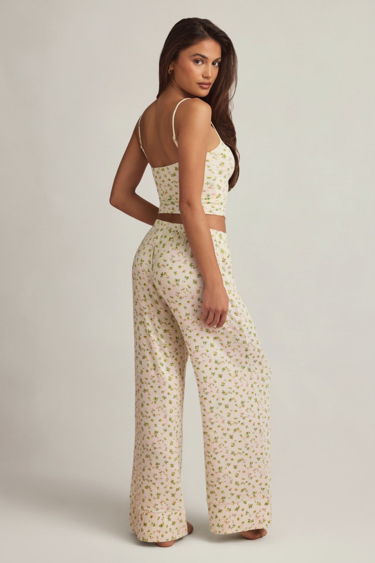 ⁣⁢Modal Mid-Rise Pyjama-Hose mit Zitronenprint⁤⁣