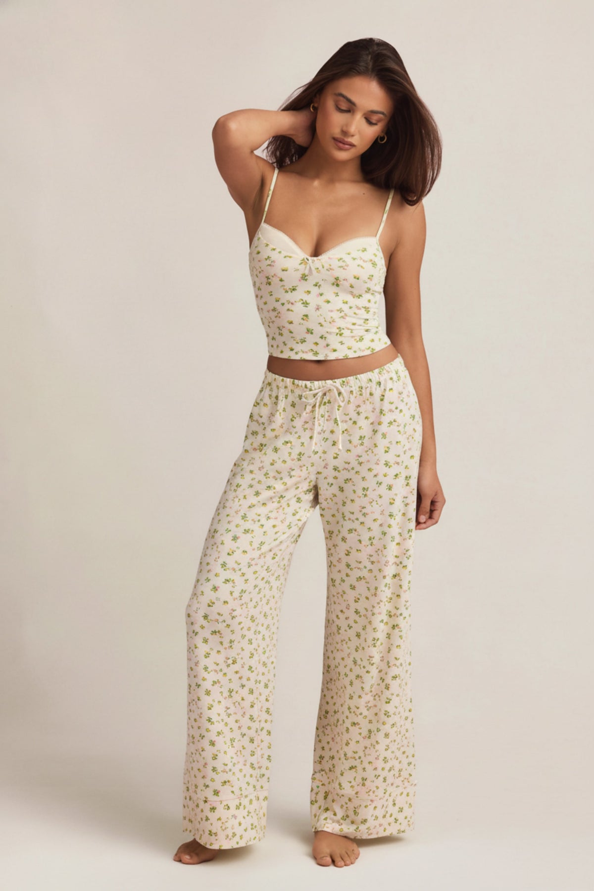 ⁣⁢Modal Mid-Rise Pyjama-Hose mit Zitronenprint⁤⁣