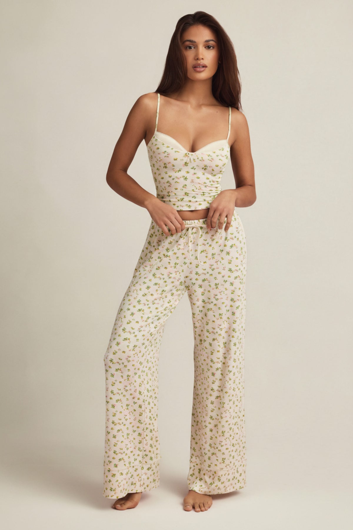 ⁣⁢Modal Mid-Rise Pyjama-Hose mit Zitronenprint⁤⁣