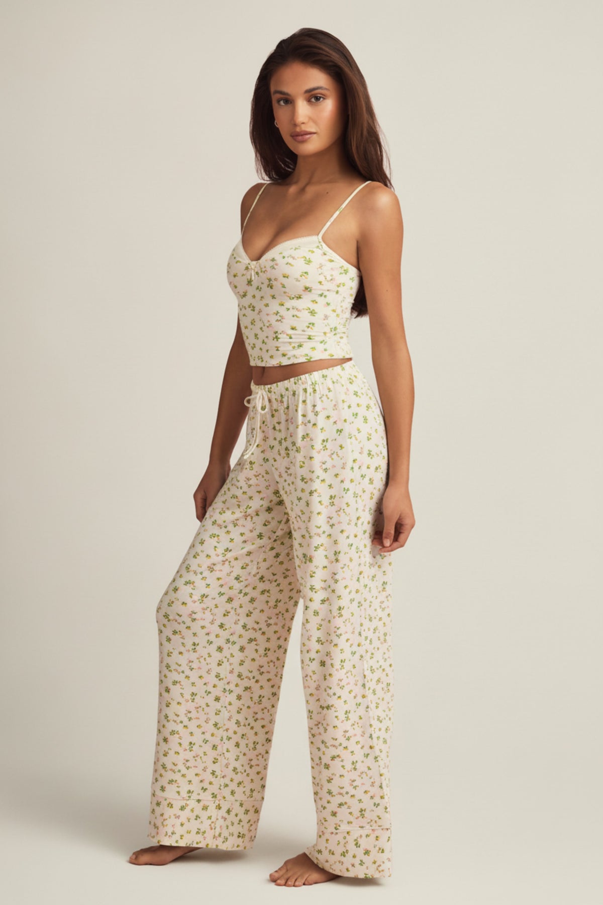 ⁣⁢Modal Mid-Rise Pyjama-Hose mit Zitronenprint⁤⁣