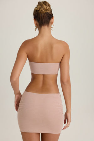 bandeau cut-out mini dress in warm peach LILIA Bandeau Cut-Out Mini Dress in Warm Peach