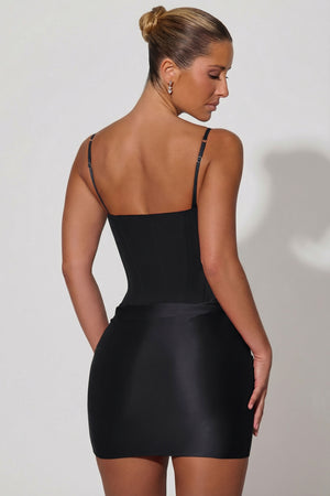 Lovella Draped Corset Mini Dress in Black | Oh Polly Lovella Draped Corset Mini Dress in Black | Oh Polly