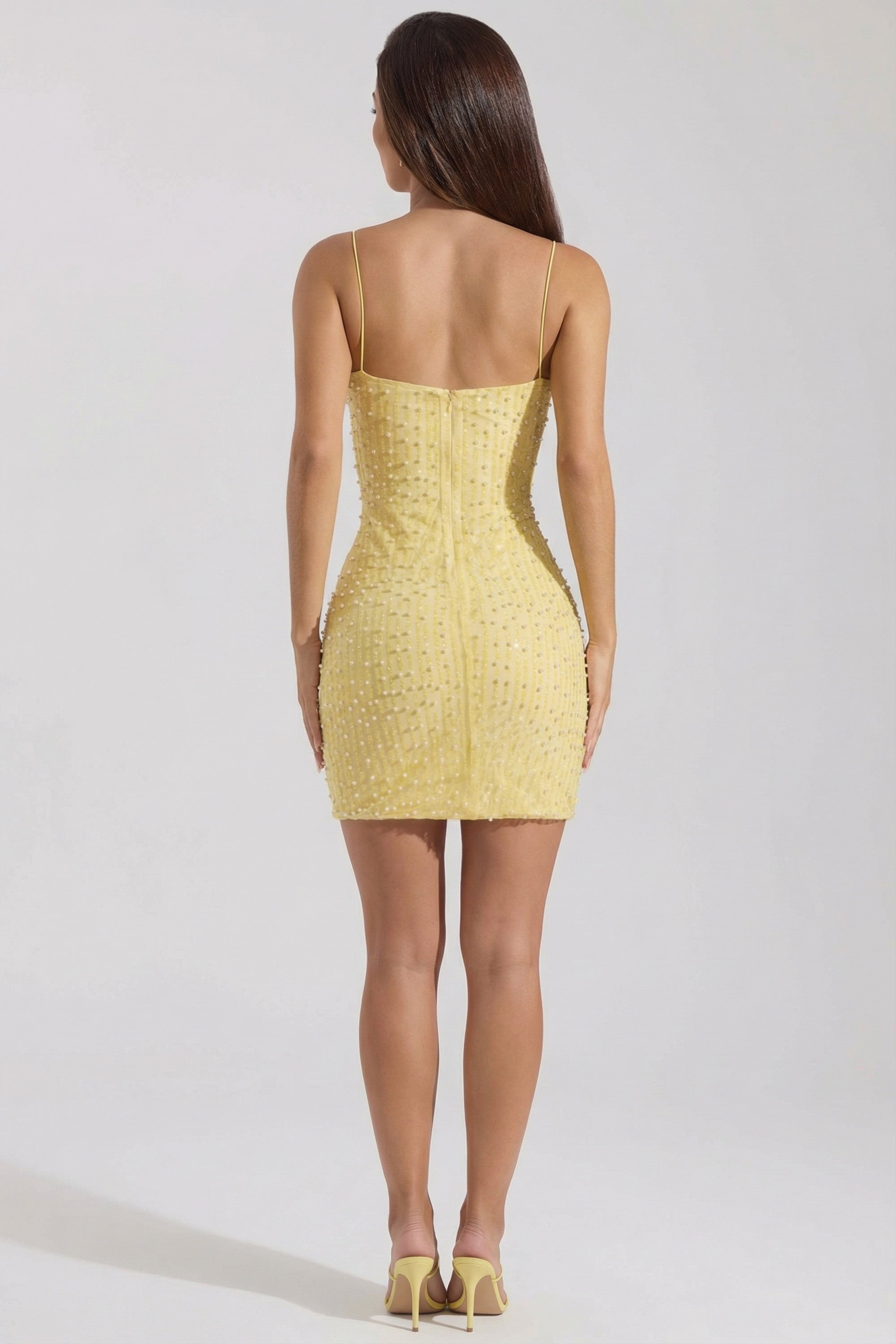 Dottie Tulle Corset Mini Dress in Yellow