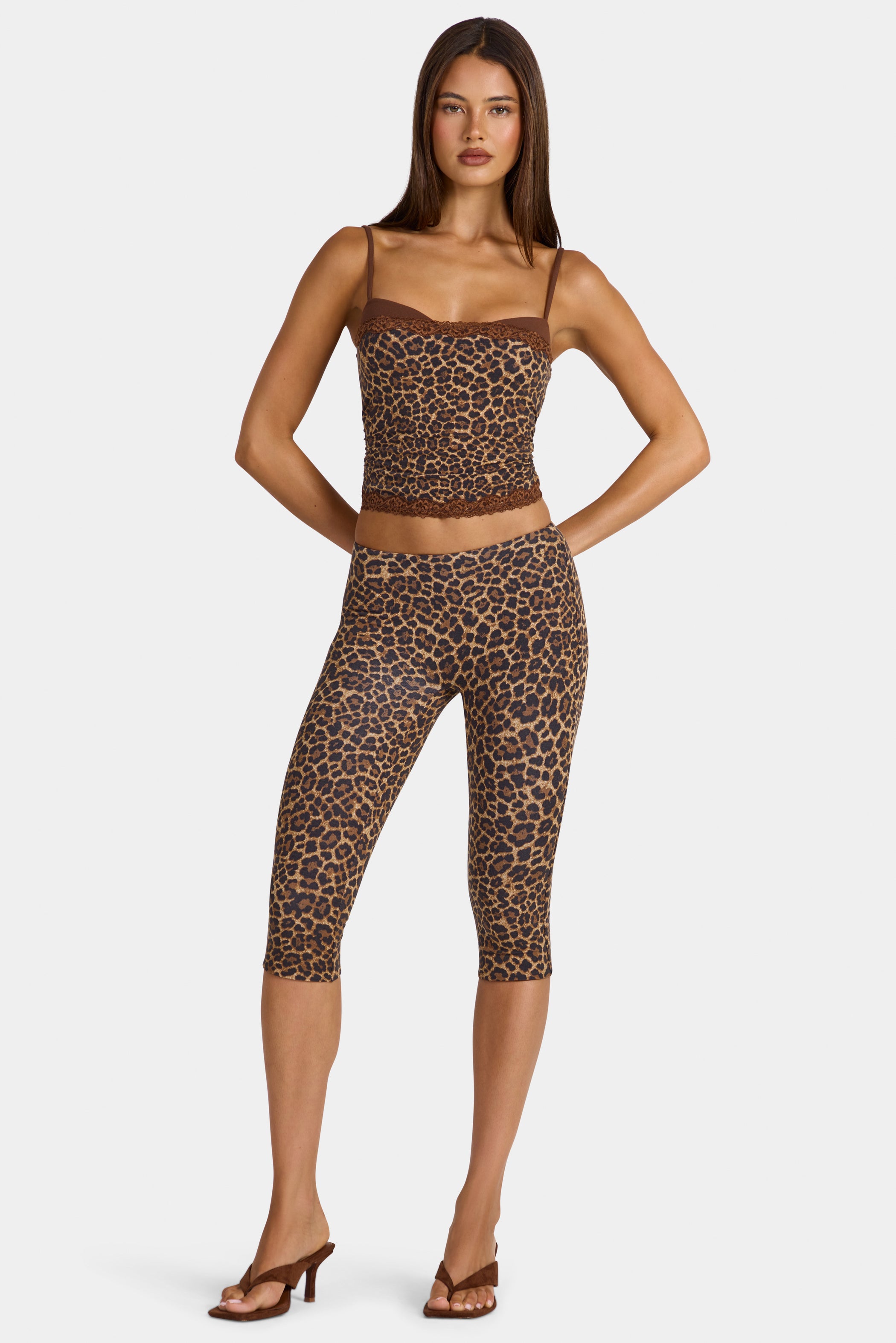 Modal Capri Leggings in Leopard