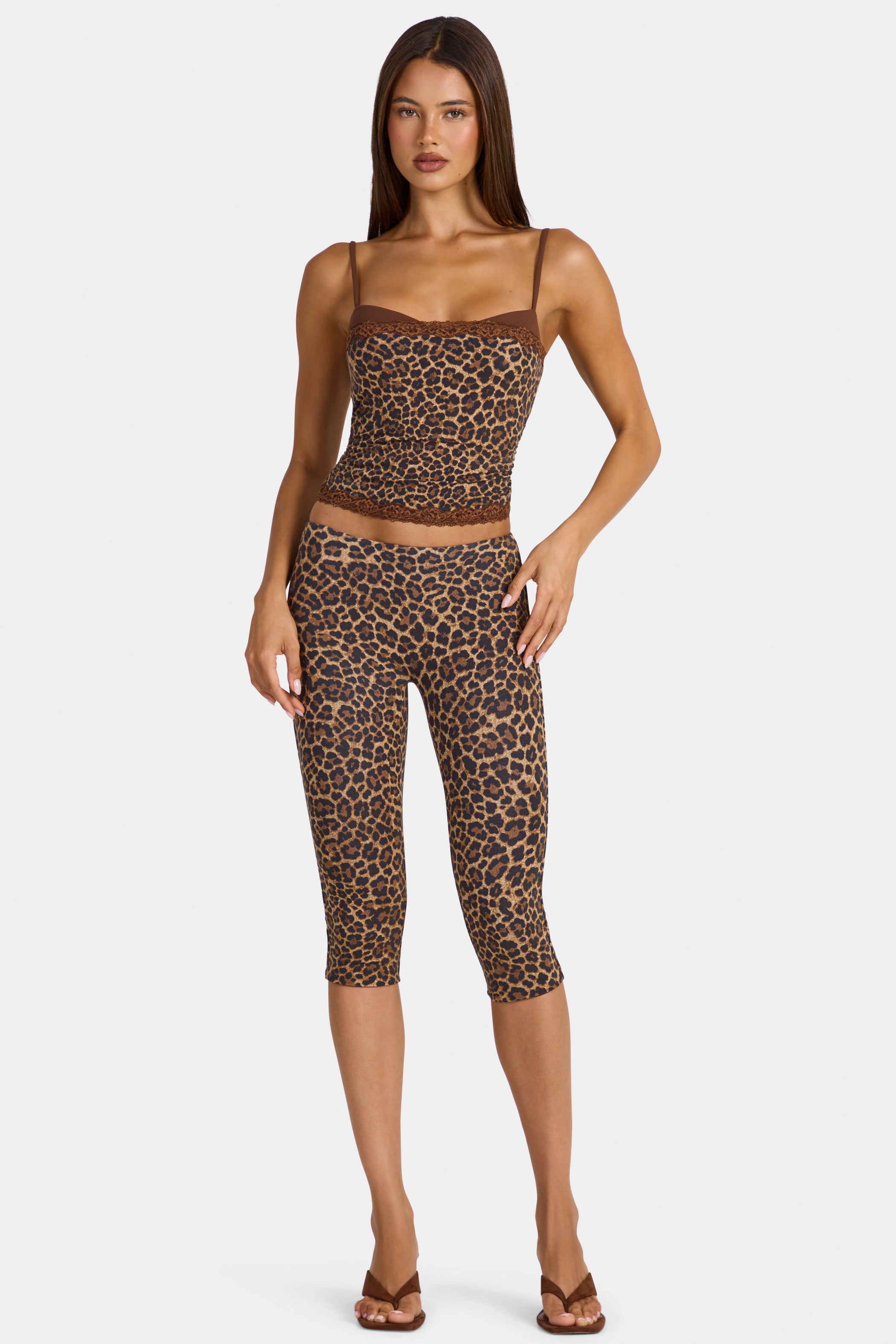 Modal Capri Leggings in Leopard