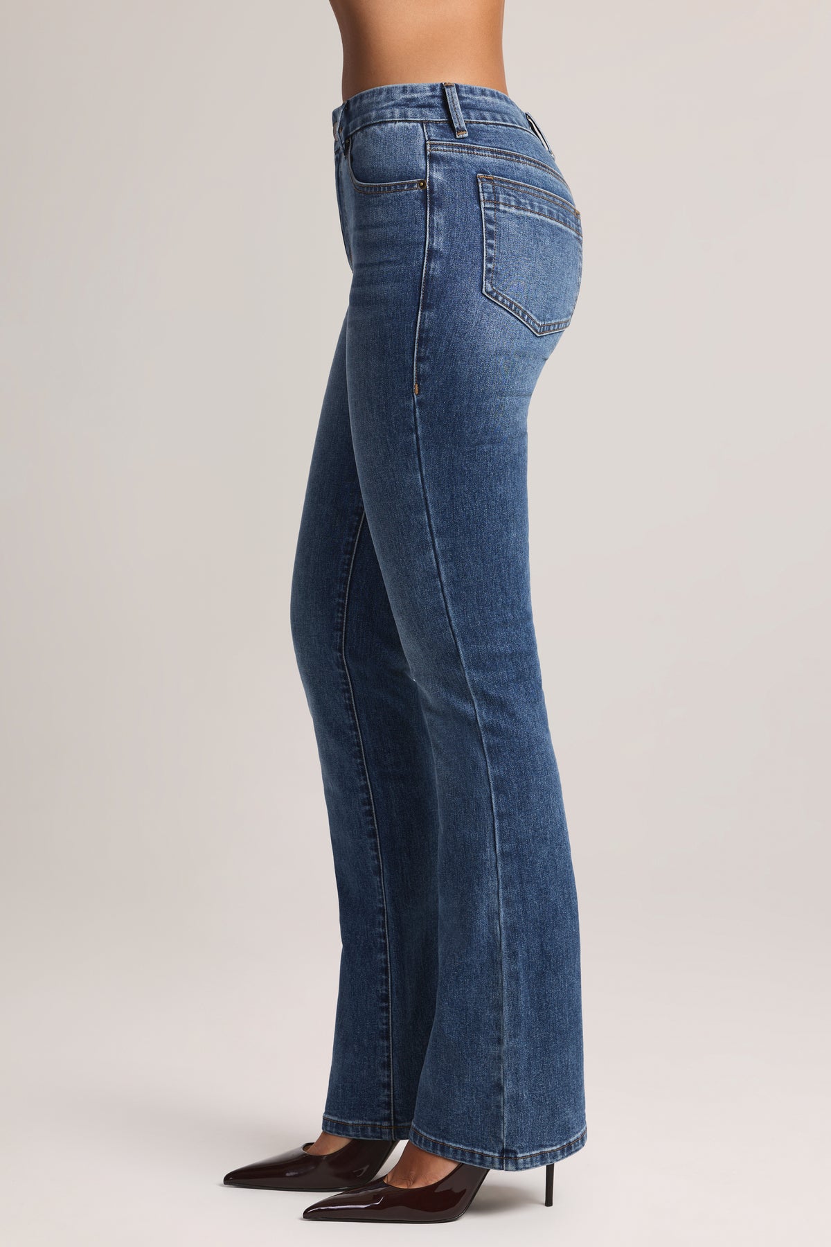 High-Rise Bootcut Jeans in Mid Wash