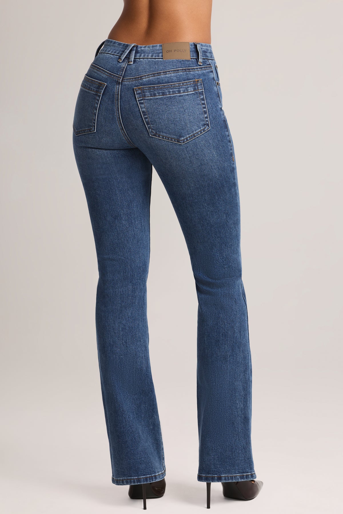 High-Rise Bootcut Jeans in Mid Wash