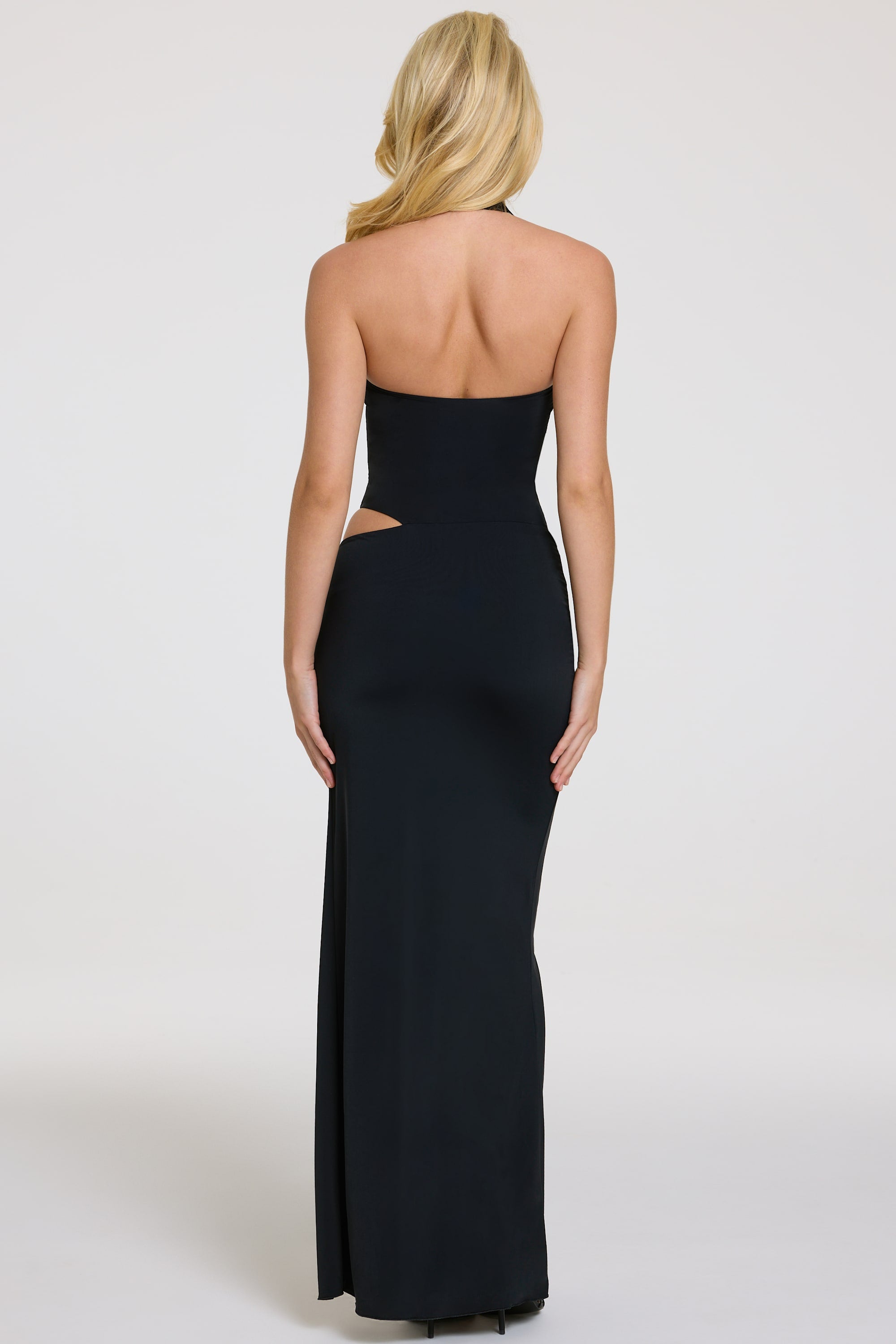 Halterneck Maxi Dress in Black