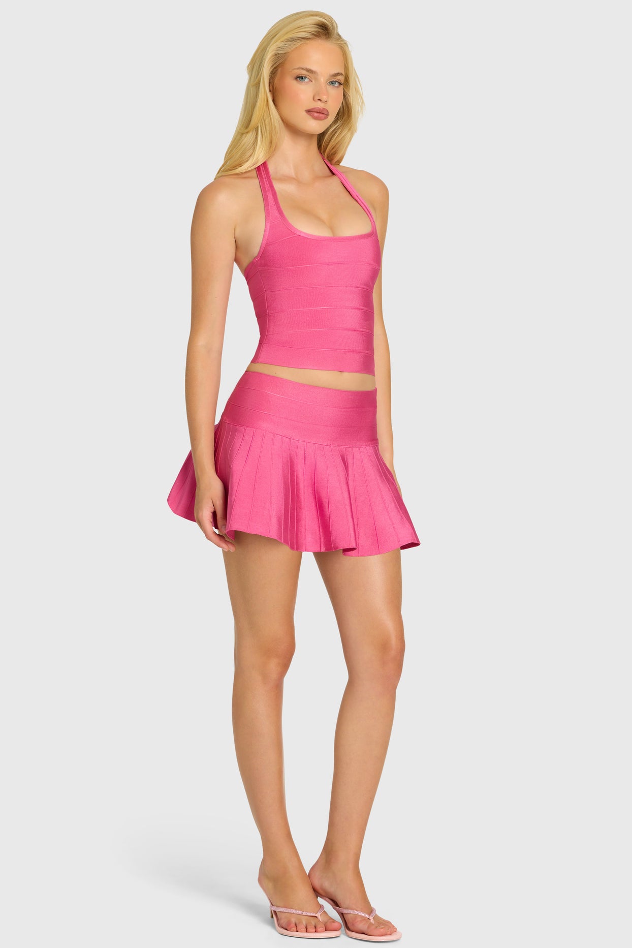 Bandage Low-Rise Mini Skirt in Raspberry - 6