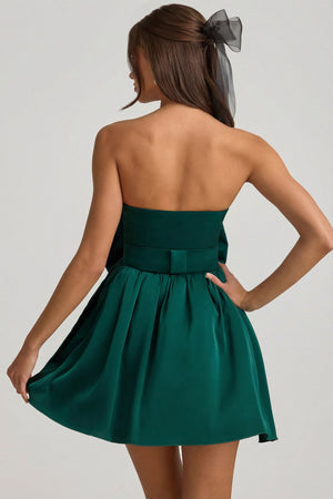 Norina Bow-Detail Corset Mini Dress in Emerald Green | Oh Polly Norina Bow-Detail Corset Mini Dress in Emerald Green | Oh Polly