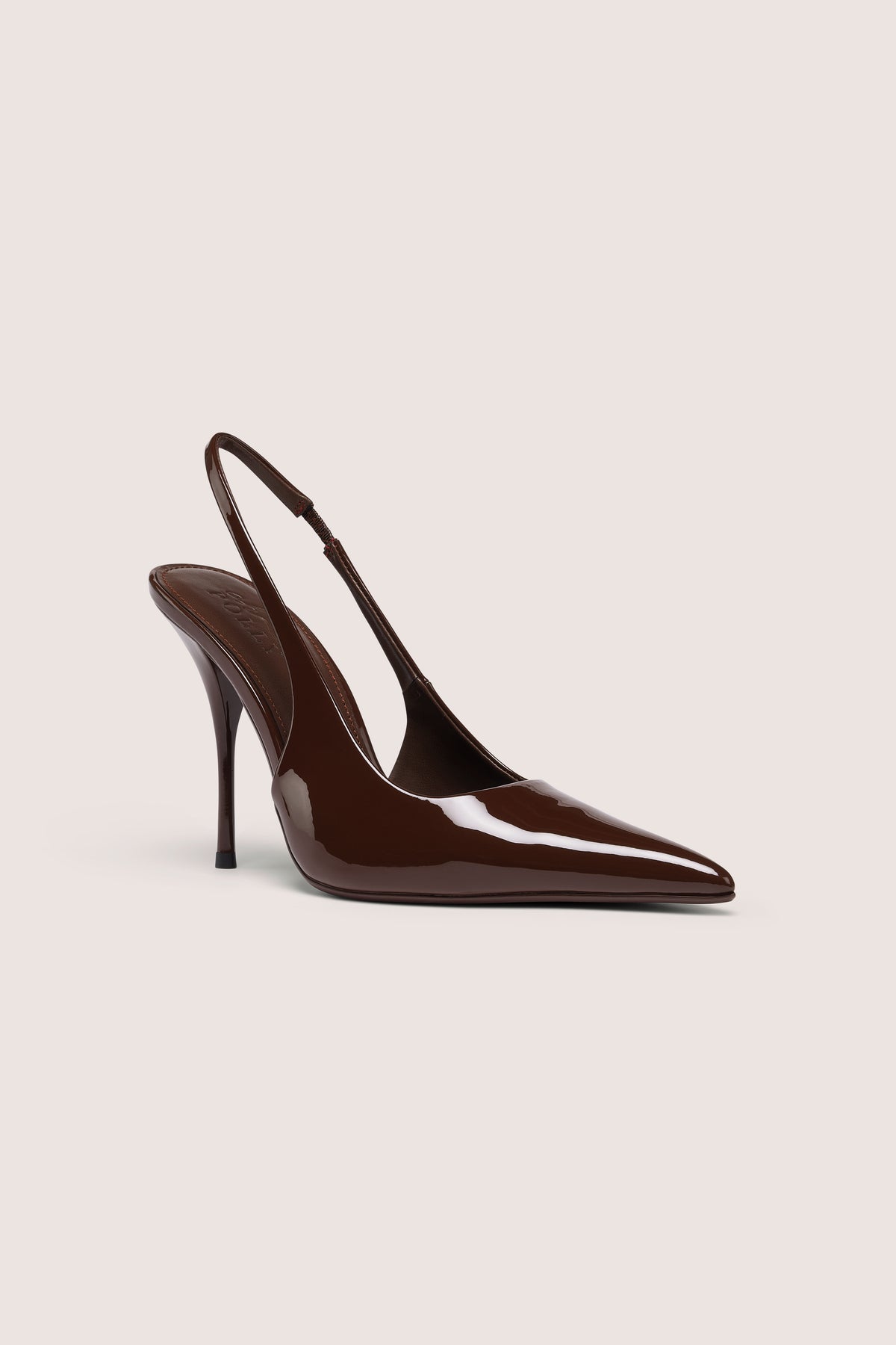 ⁣⁢Sling-Back-Heels in Chocolate Brown⁤⁣