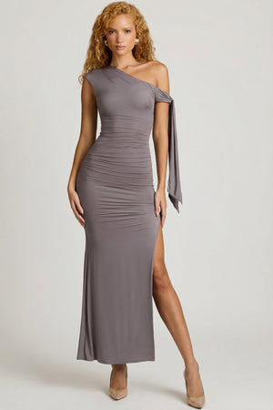 oh polly grey satin dress OH POLLY MINI STRAPLESS DRESS M (8-10)