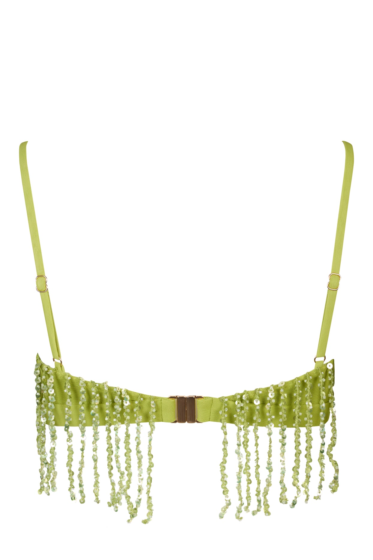 Fringed Bralette in Olive - 5