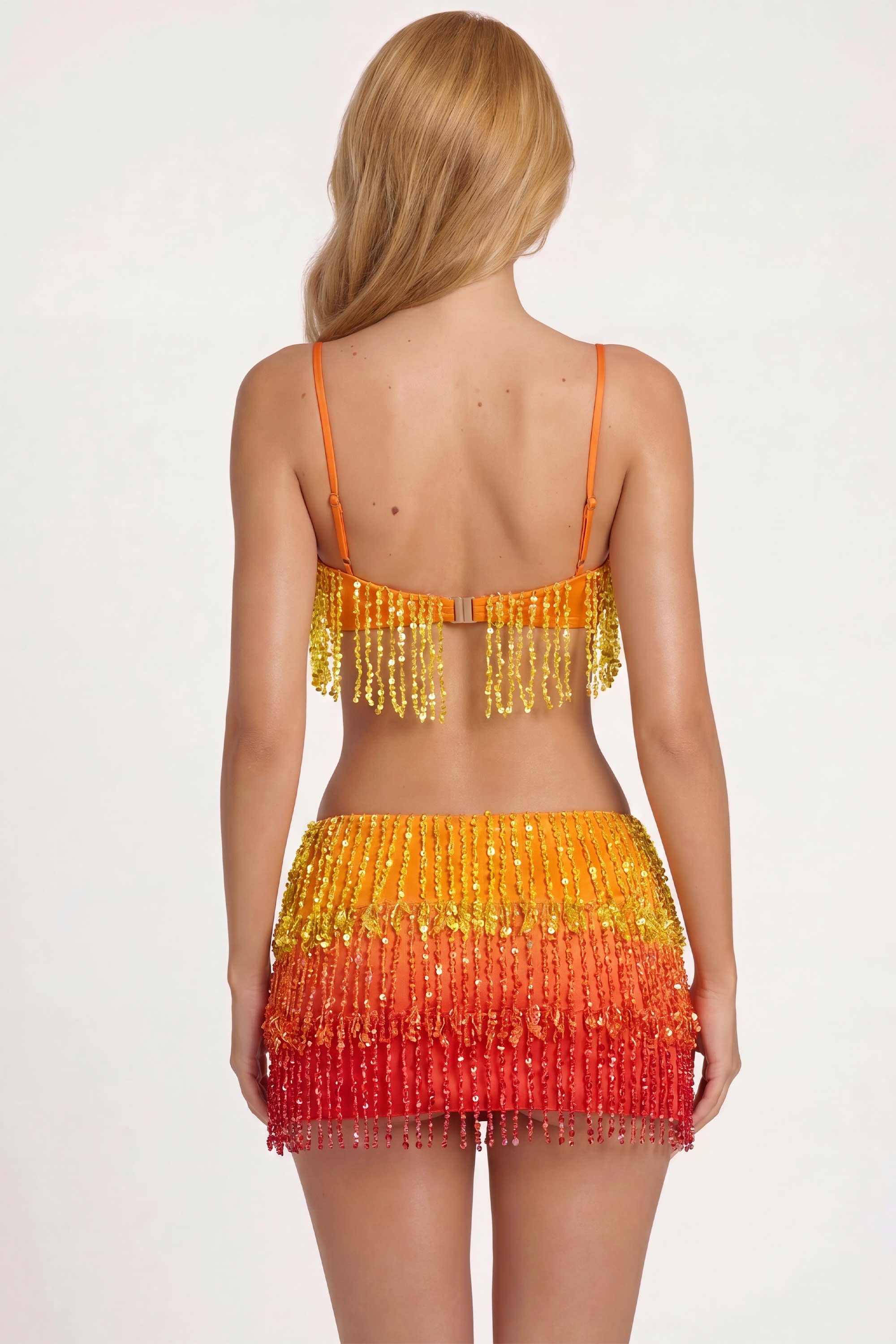 Fringed Bralette in Orange Ombre - 2