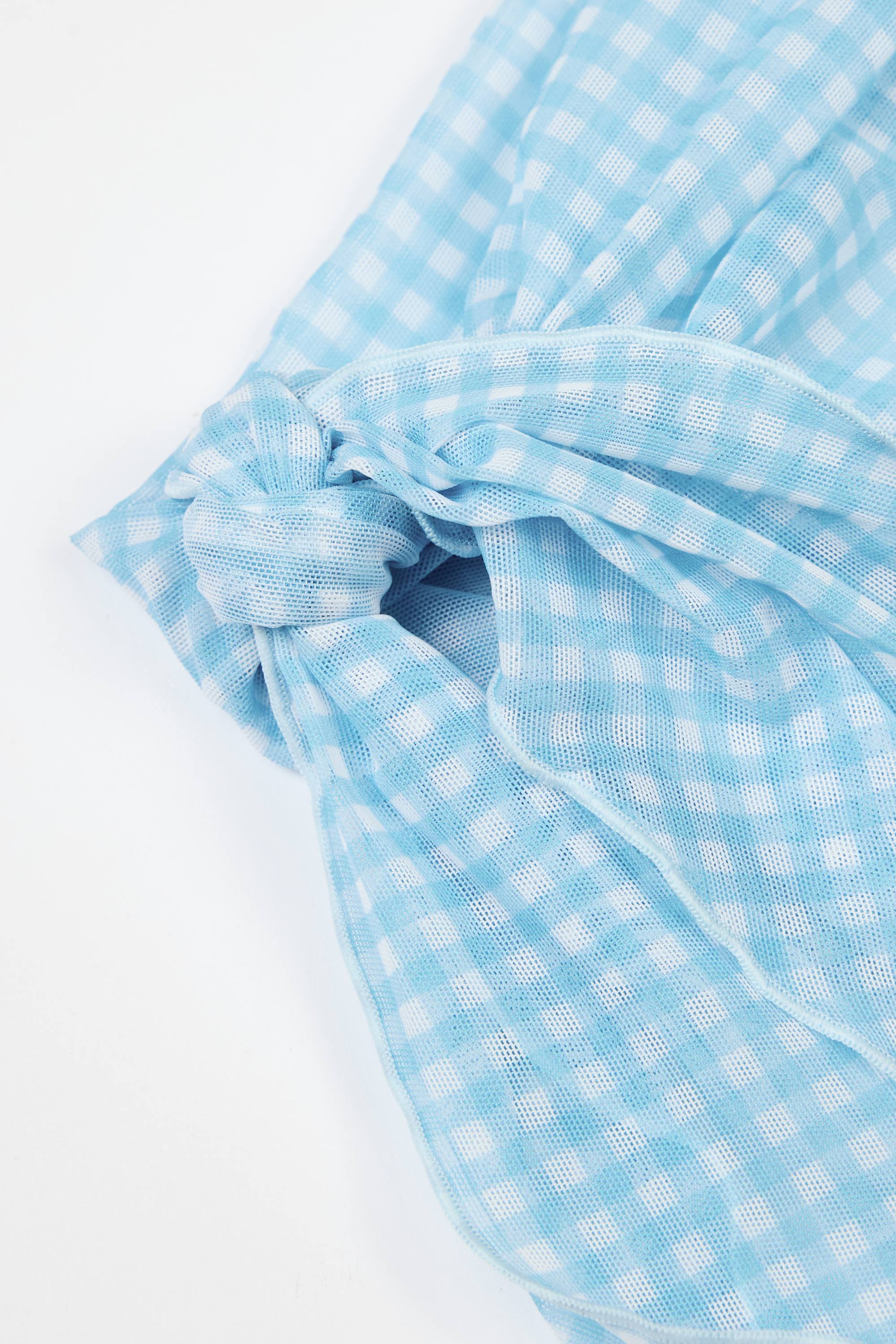 Sarong in Blue Gingham Print