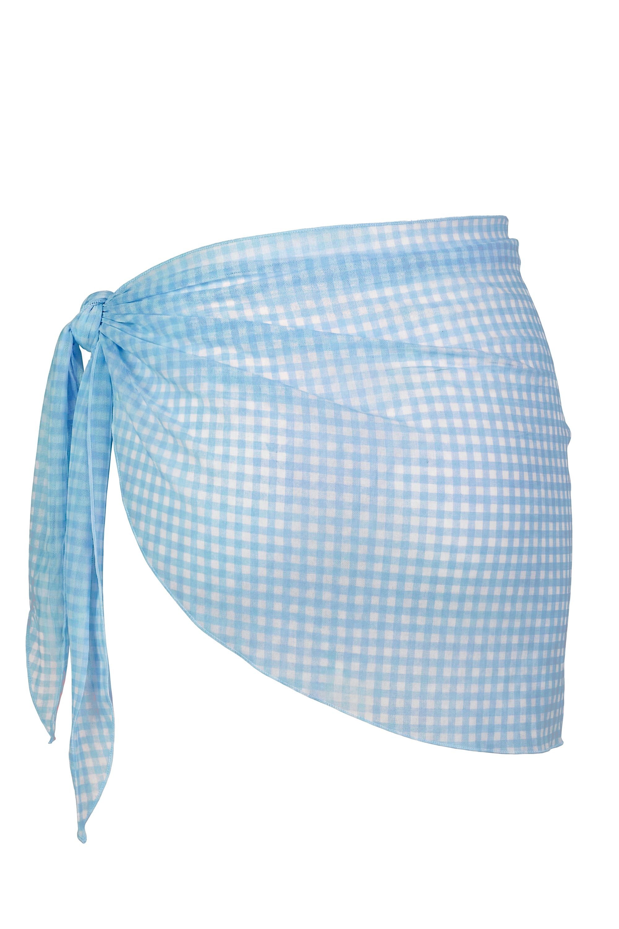 Sarong in Blue Gingham Print