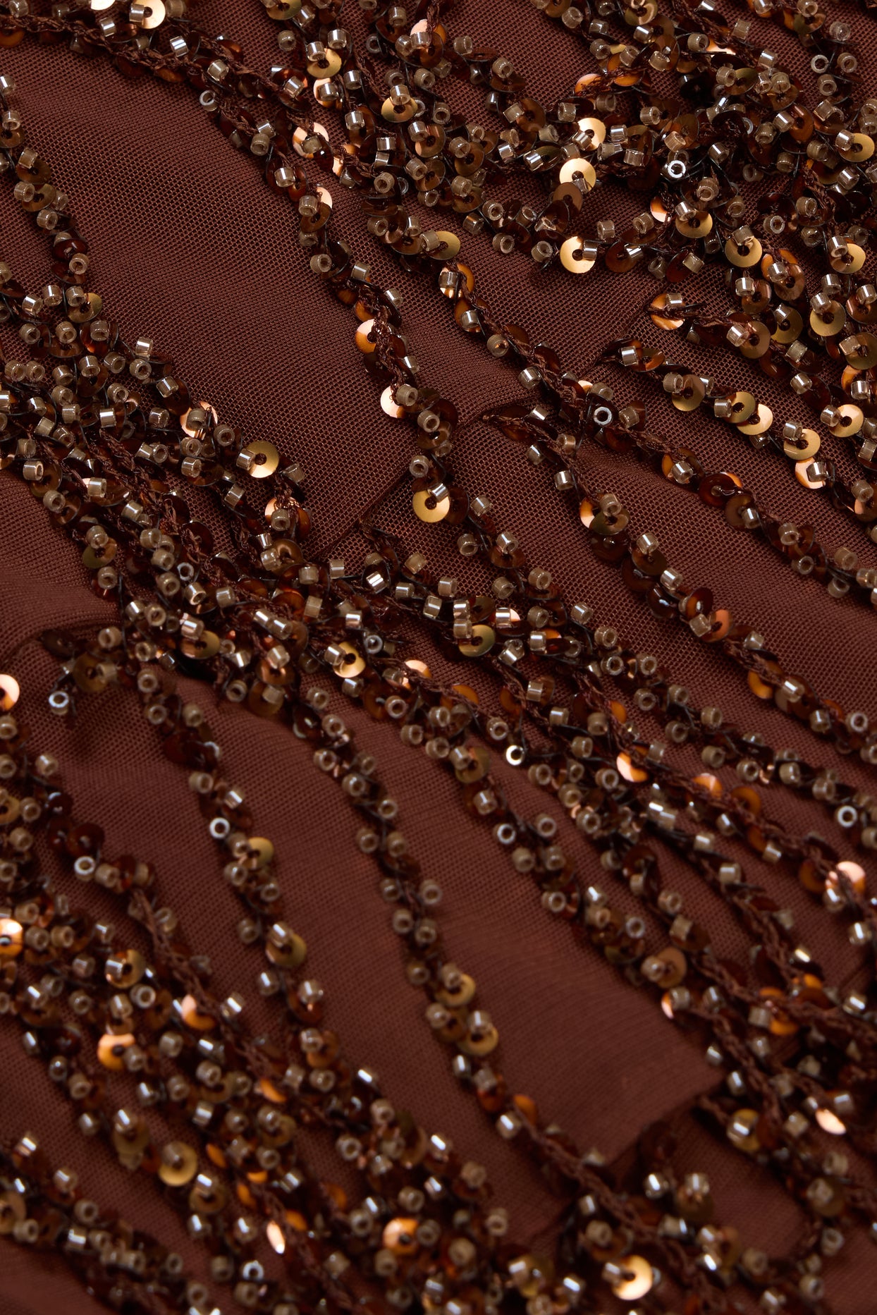 Fringed Backless Mini Dress in Brown Ombre - 6