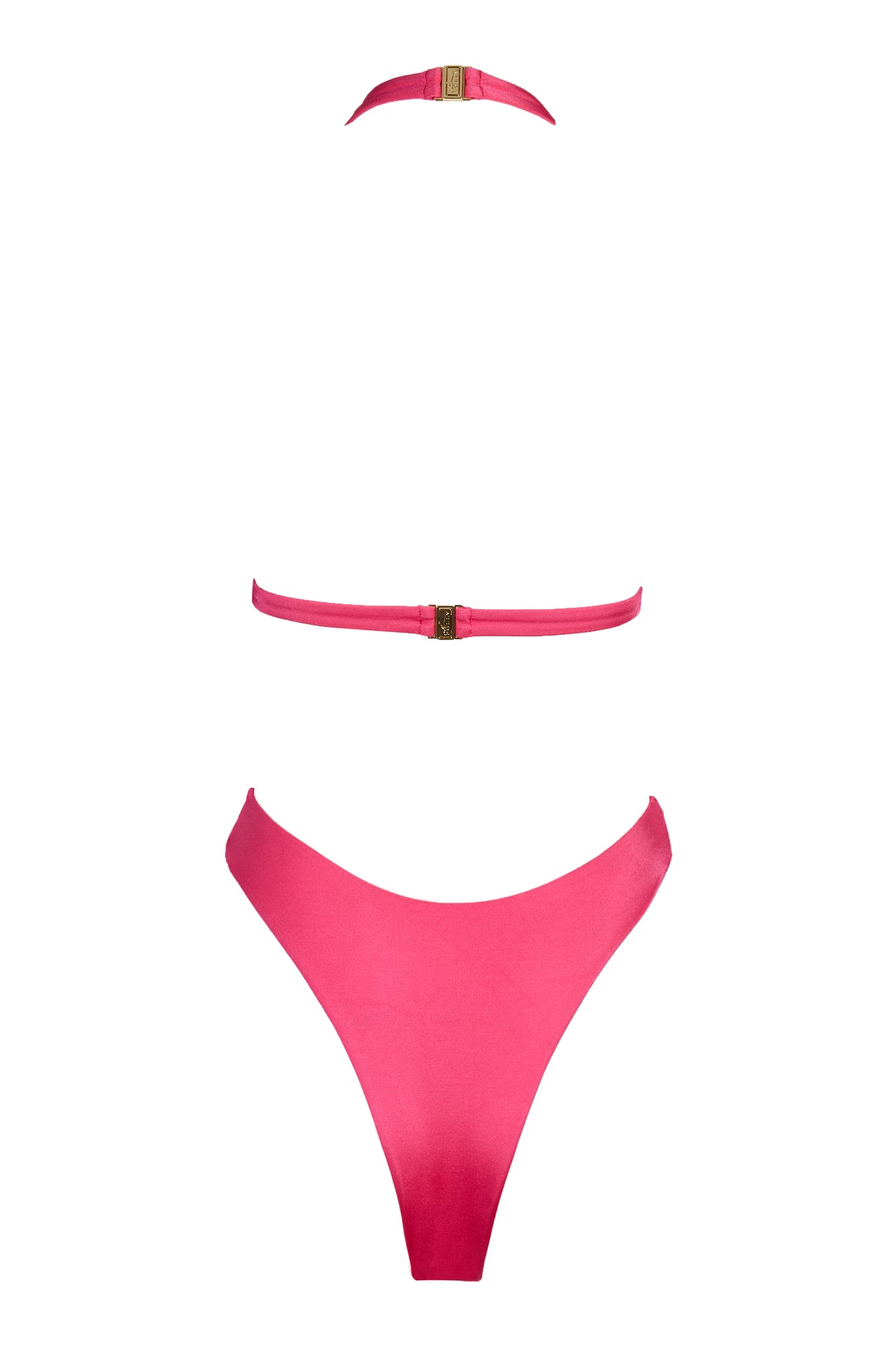 Halterneck Cheeky Swimsuit  in Raspberry - 5
