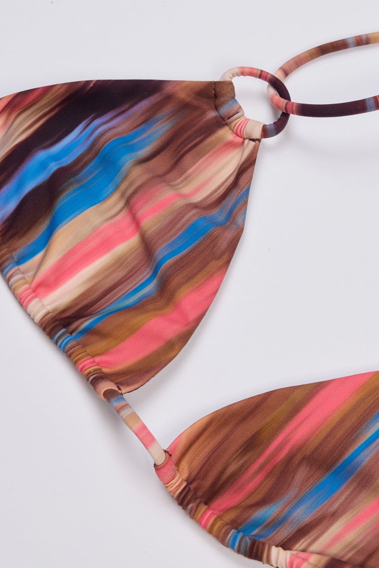 Triangle Bikini Top in Abstract Stripe - 7